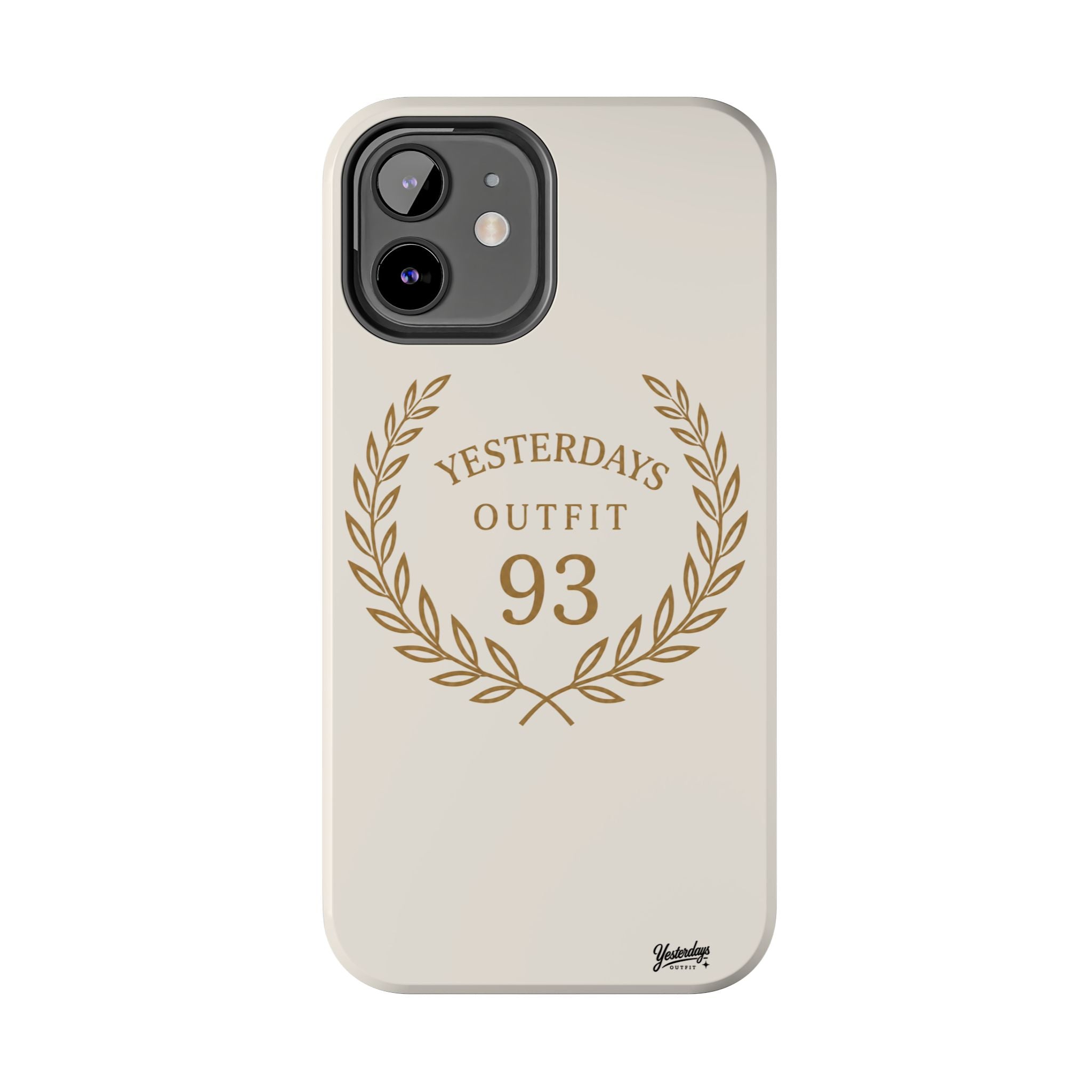 Yesterdays Outfit 93 phone case | laurel wreath vintage number design