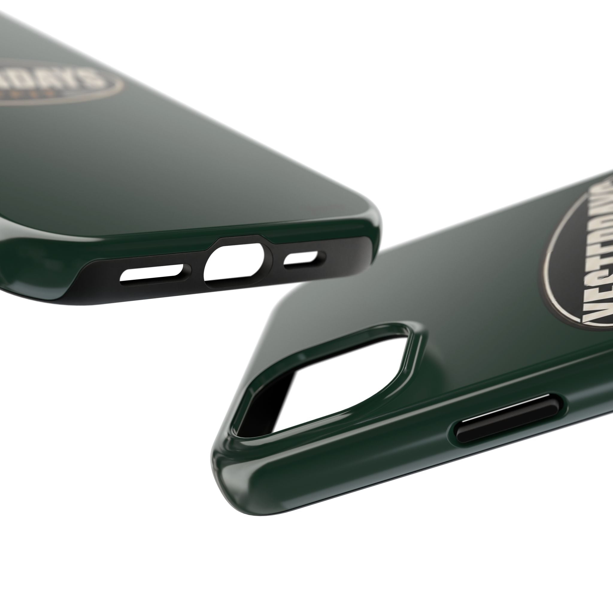 Yesterdays Outfit Logo Tough Phone Case | Retro Oval Badge, Dark Green