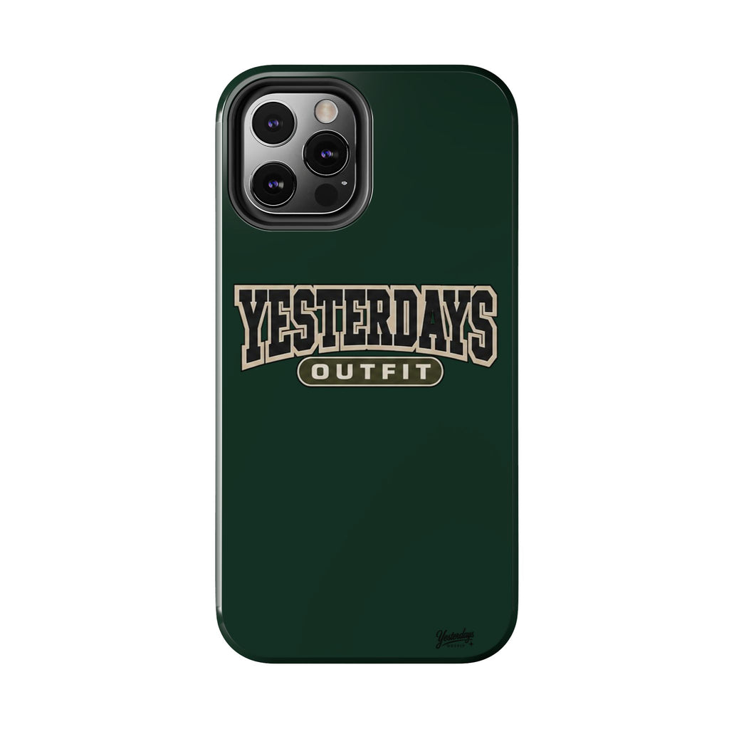 Yesterdays Outfit phone case | Retro collegiate logo, tough protective case