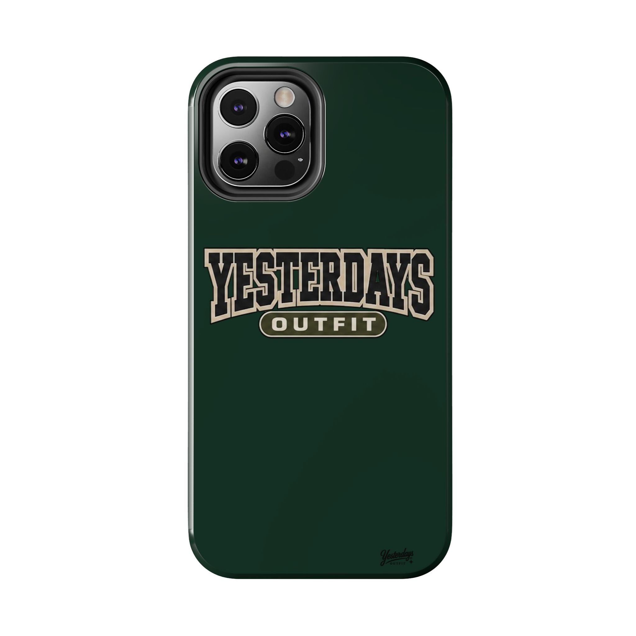 Yesterdays Outfit phone case | Retro collegiate logo, tough protective case