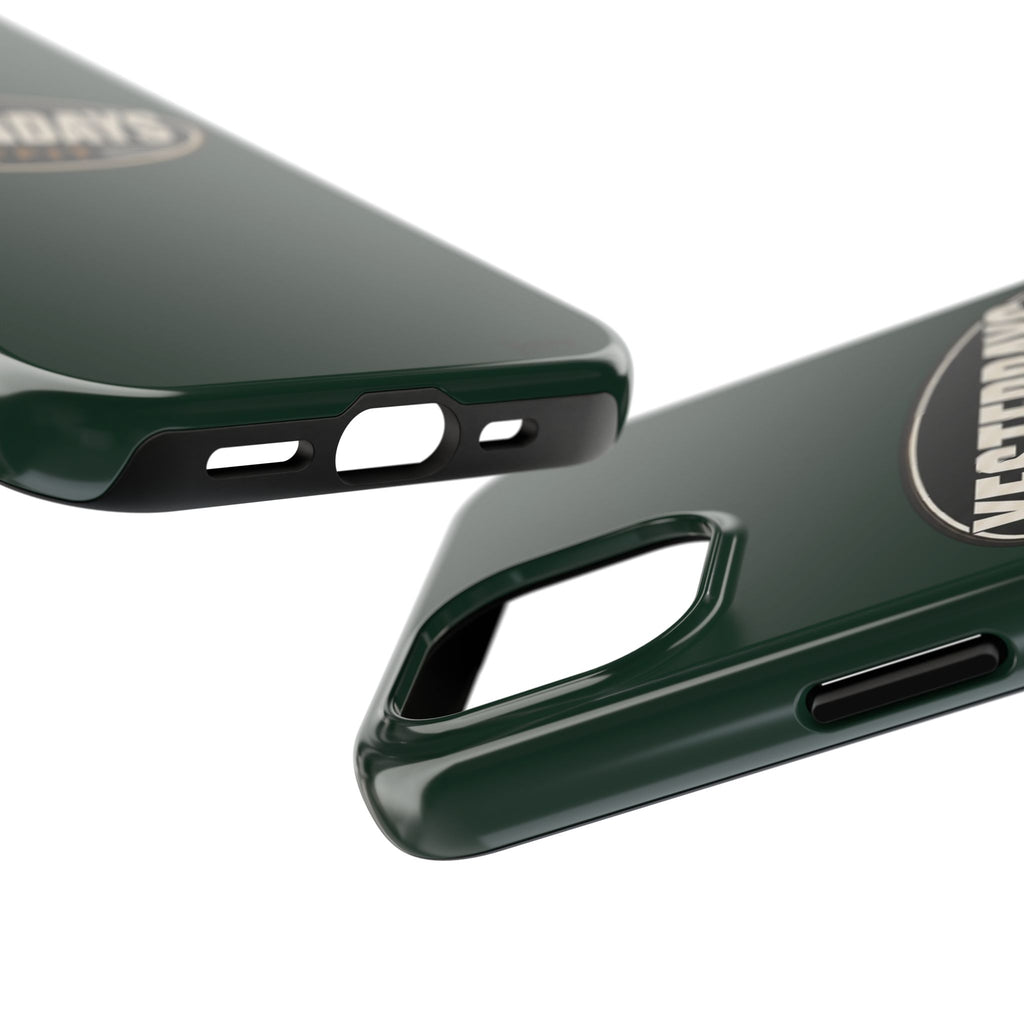 Yesterdays Outfit Logo Tough Phone Case | Retro Oval Badge, Dark Green