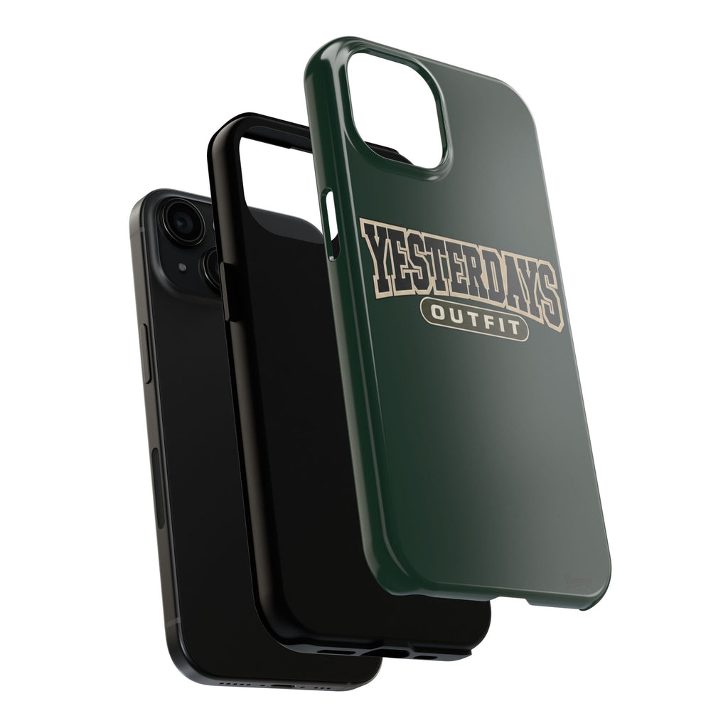 Yesterdays Outfit phone case | Retro collegiate logo, tough protective case