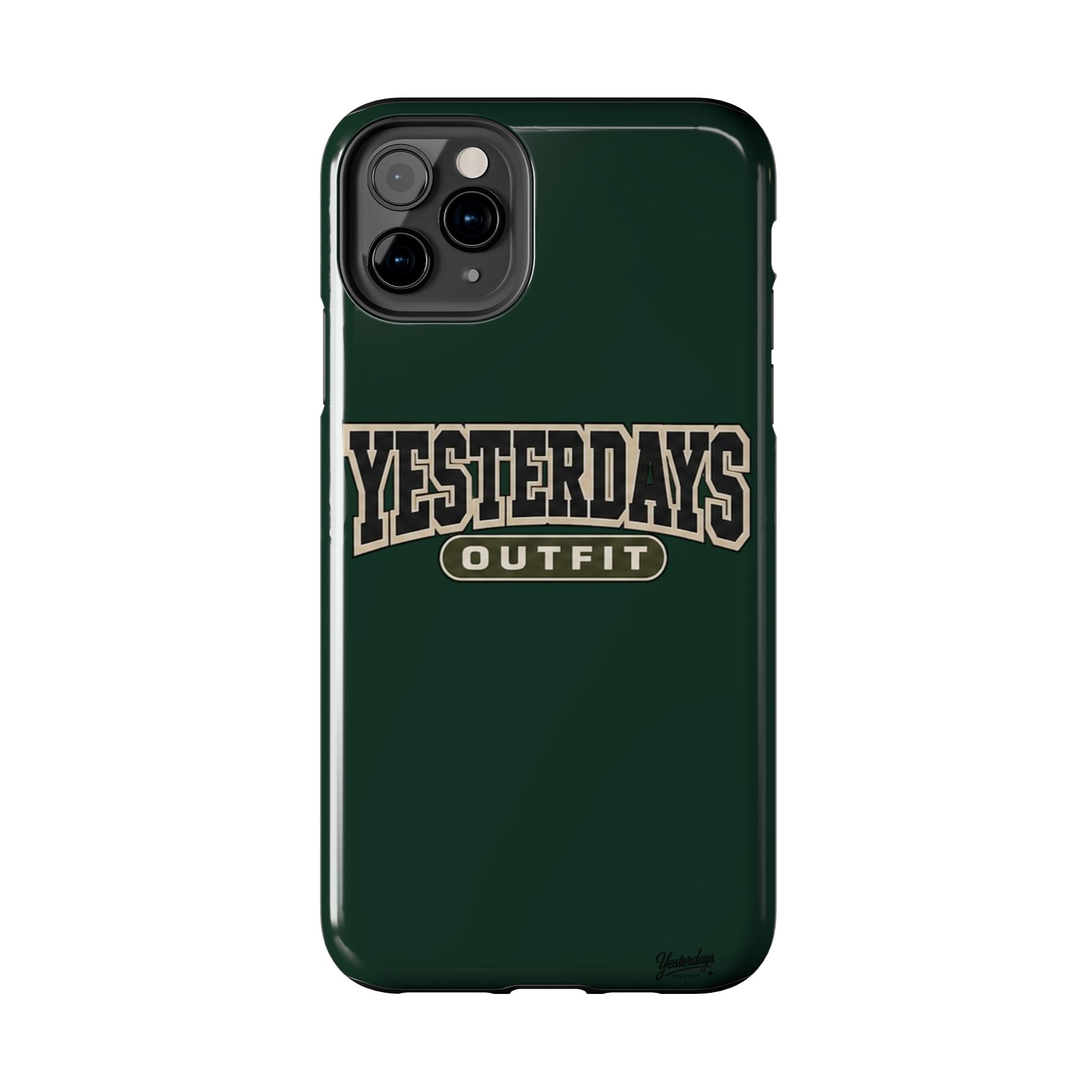 Yesterdays Outfit phone case | Retro collegiate logo, tough protective case