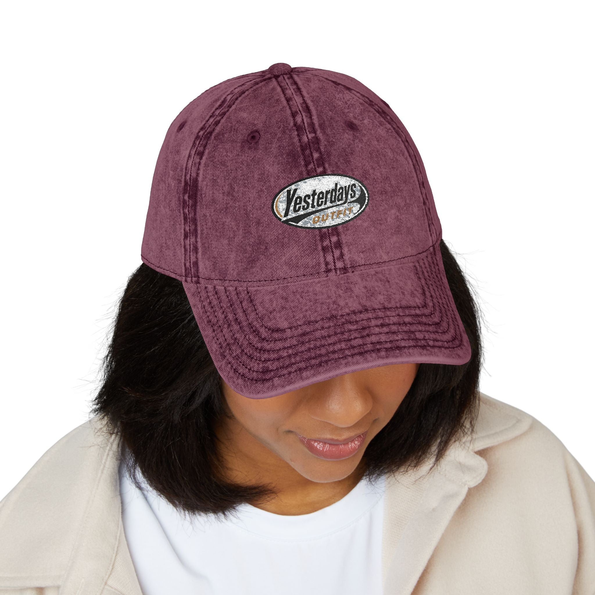 Yesterdays Logo Vintage Cap, Embroidered Hat | Distressed Baseball Cap