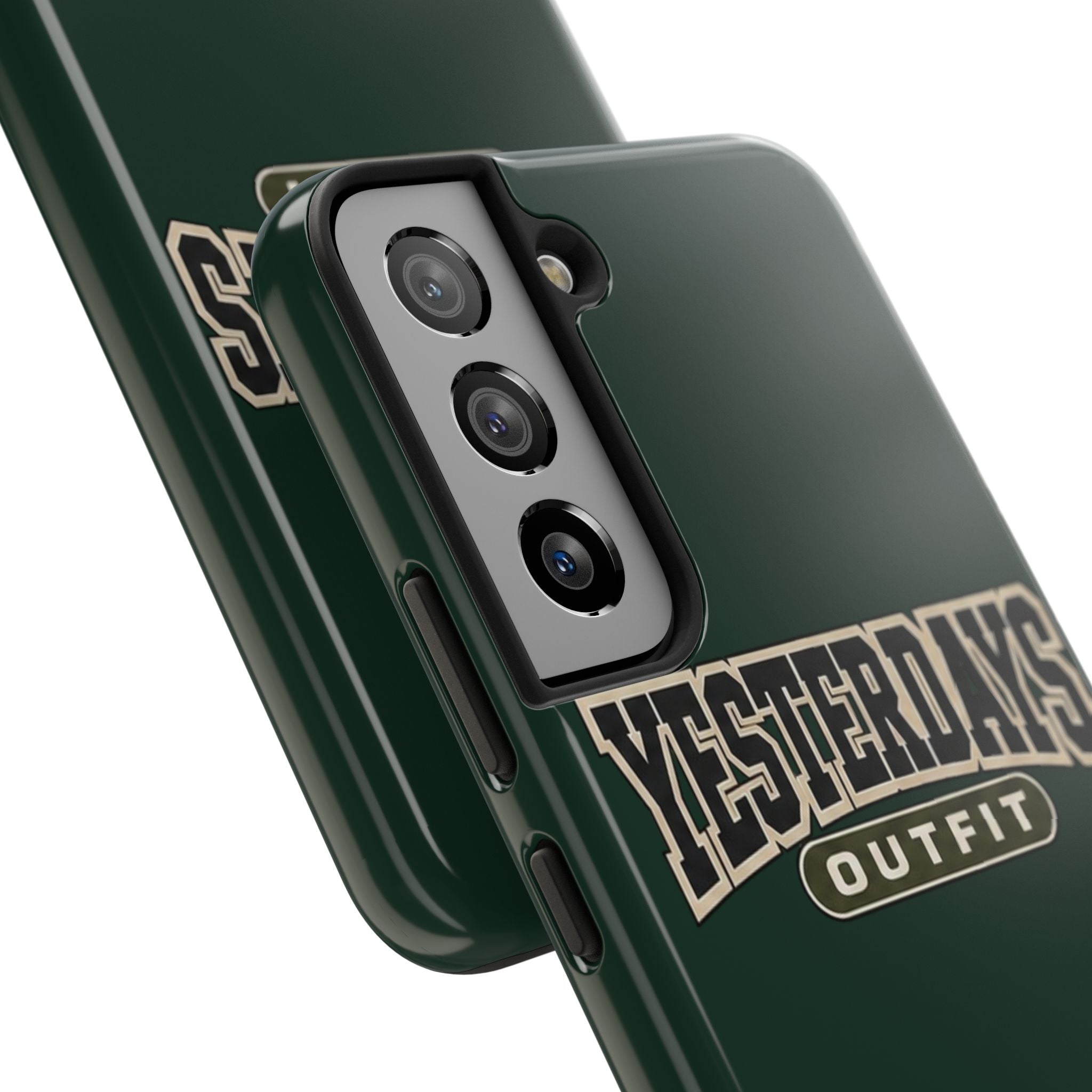 Yesterdays Outfit phone case | Retro collegiate logo, tough protective case