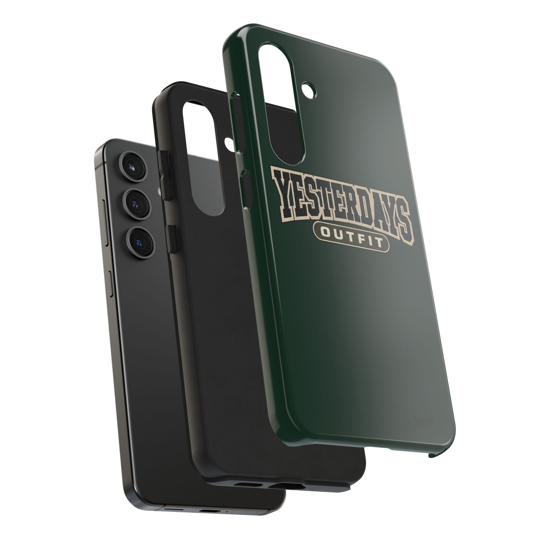 Yesterdays Outfit phone case | Retro collegiate logo, tough protective case