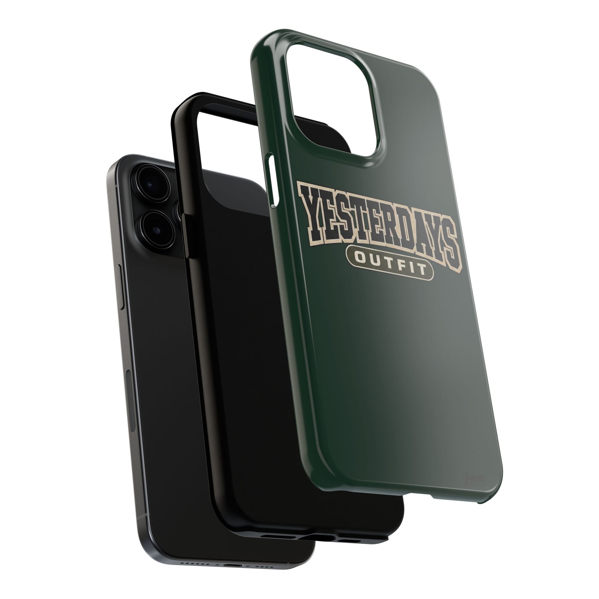 Yesterdays Outfit phone case | Retro collegiate logo, tough protective case