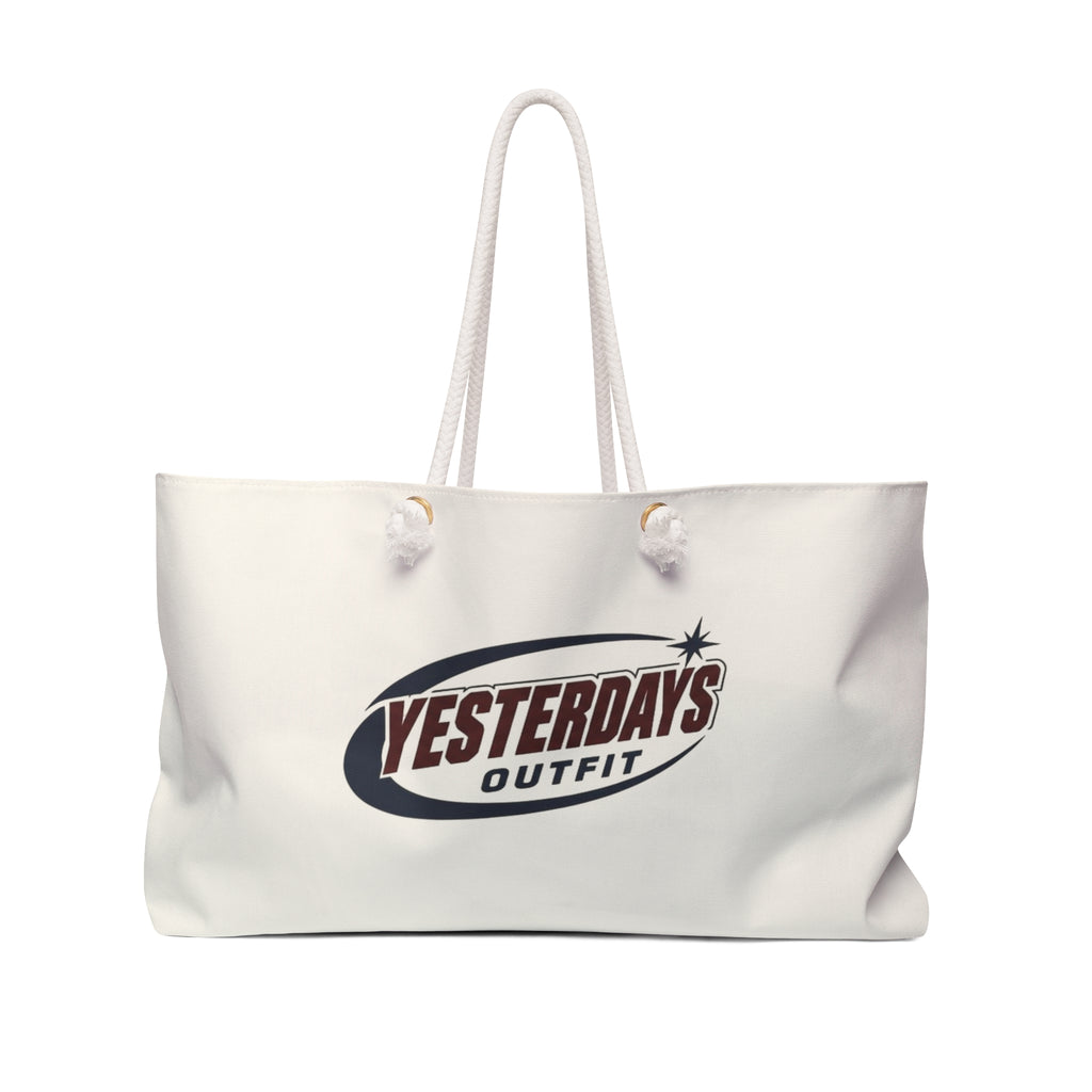Yesterdays Outfit Logo Weekender Bag, Retro Globe Emblem Tote