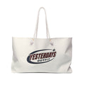 Yesterdays Outfit Logo Weekender Bag, Retro Globe Emblem Tote
