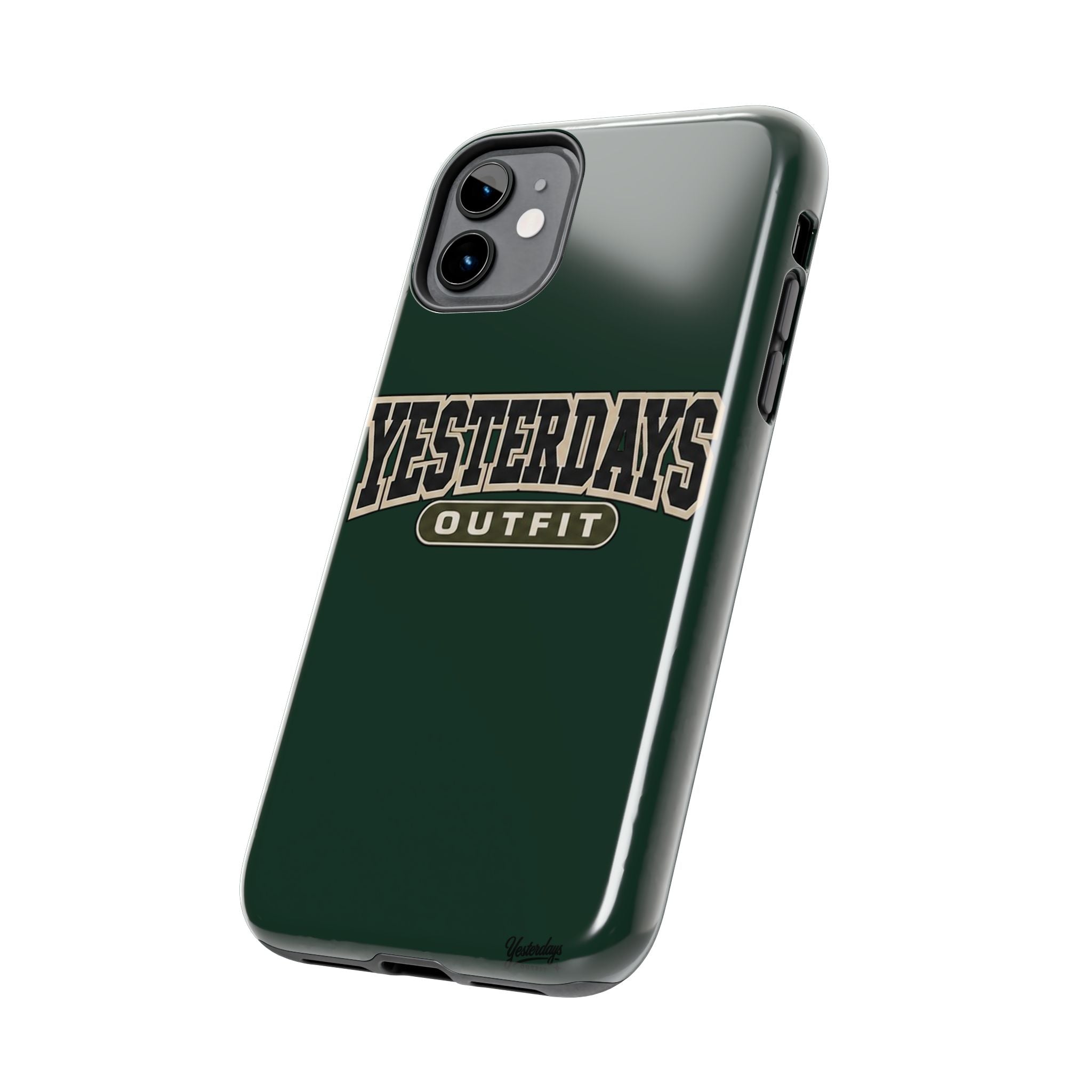 Yesterdays Outfit phone case | Retro collegiate logo, tough protective case