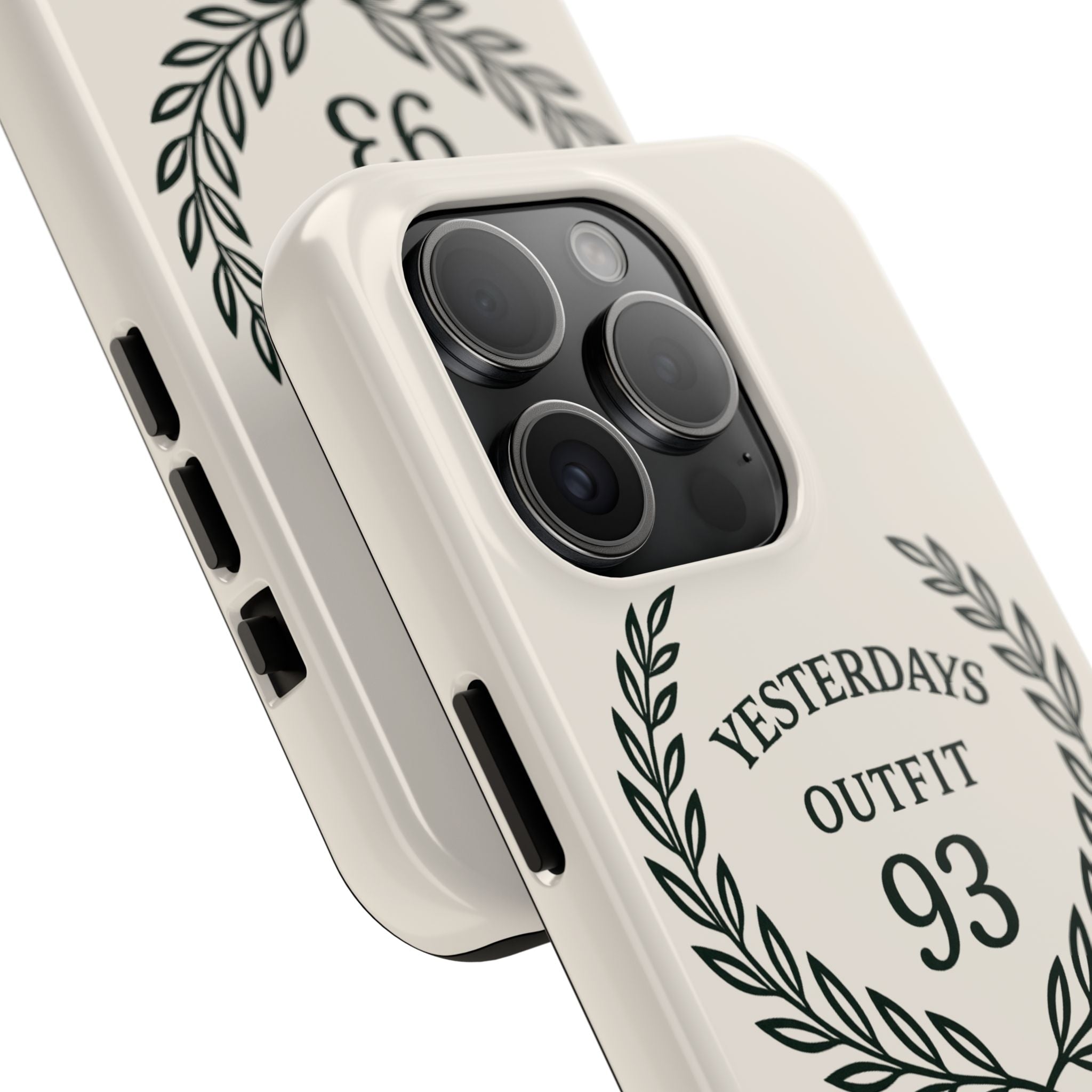 Yesterdays Outfit 93 phone case | laurel wreath graphic