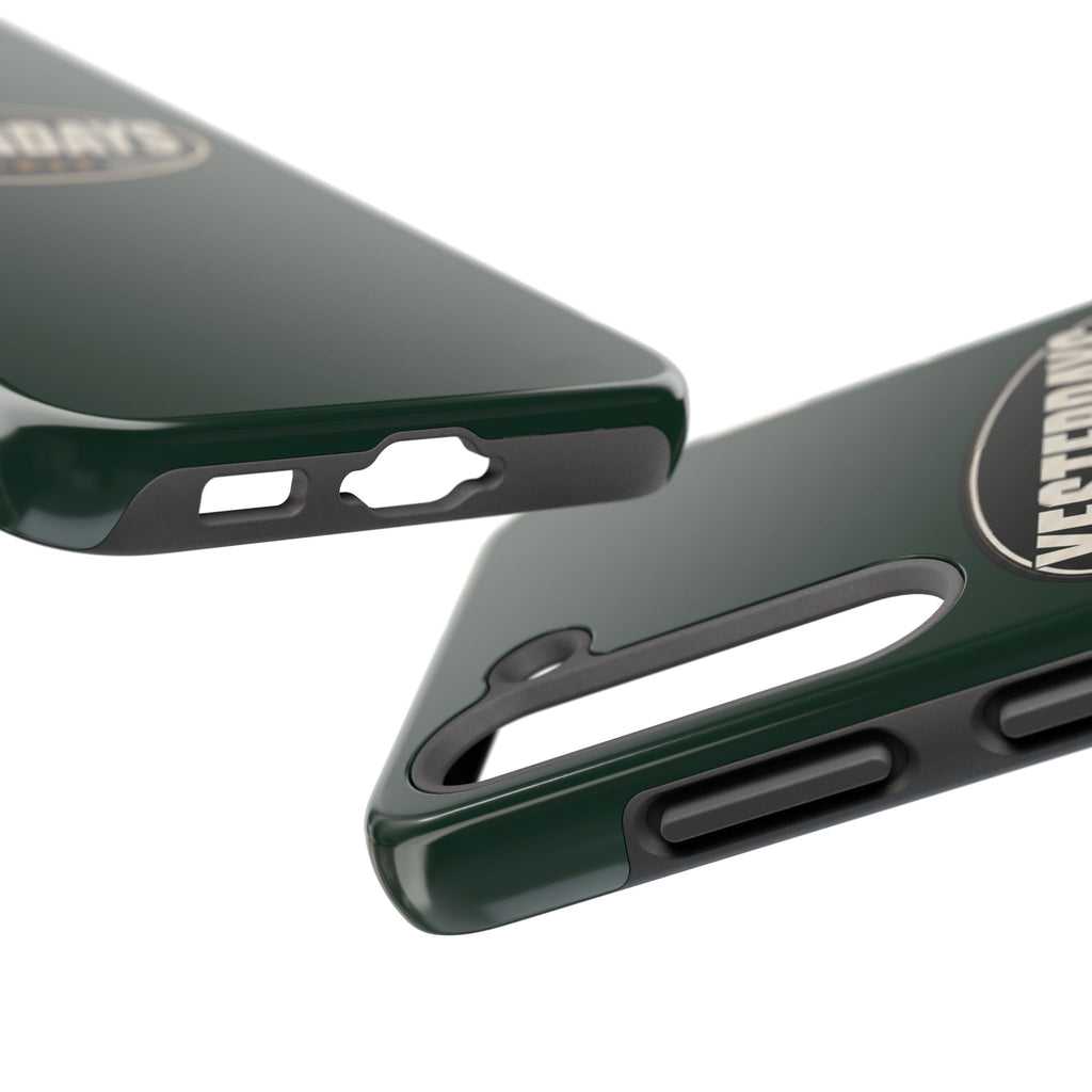 Yesterdays Outfit Logo Tough Phone Case | Retro Oval Badge, Dark Green