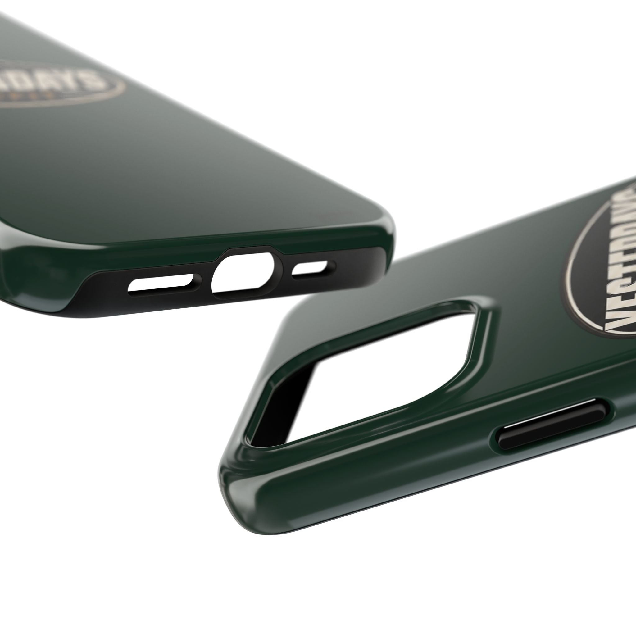 Yesterdays Outfit Logo Tough Phone Case | Retro Oval Badge, Dark Green