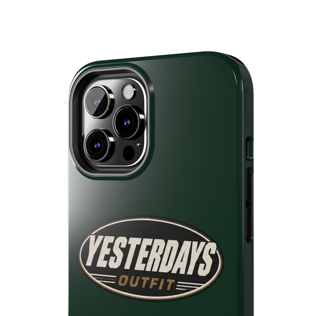 Yesterdays Outfit Logo Tough Phone Case | Retro Oval Badge, Dark Green