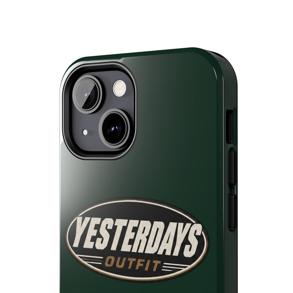 Yesterdays Outfit Logo Tough Phone Case | Retro Oval Badge, Dark Green