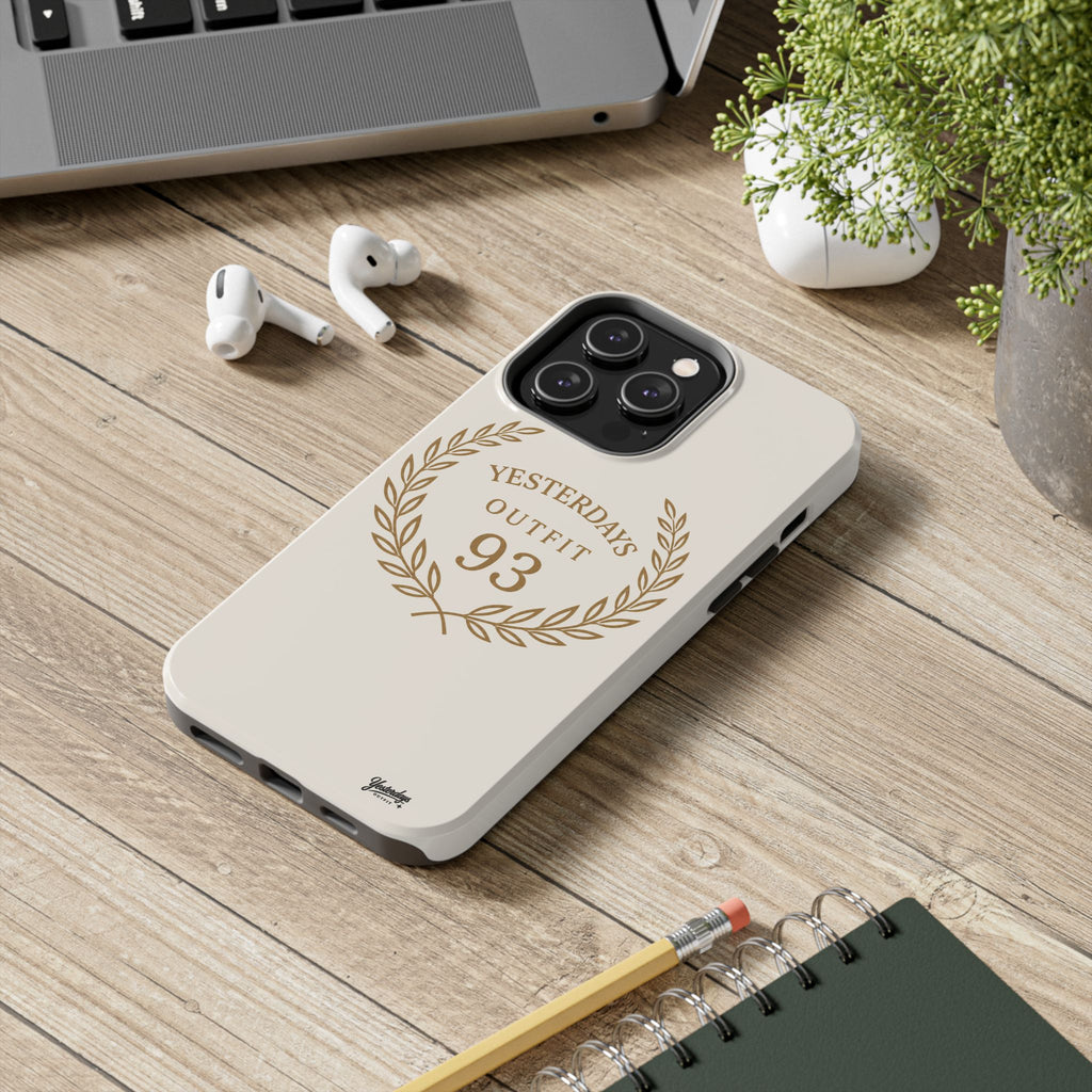 Yesterdays Outfit 93 phone case | laurel wreath vintage number design