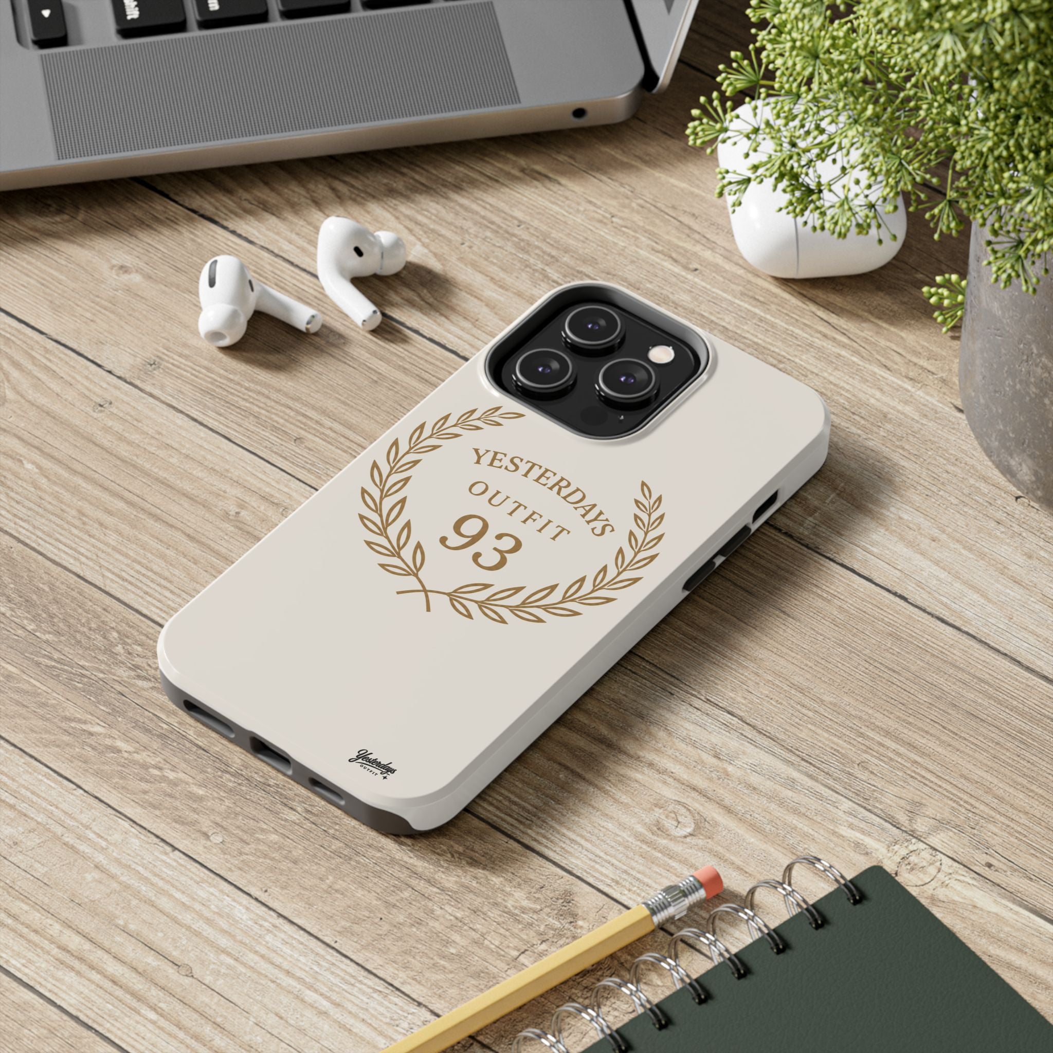 Yesterdays Outfit 93 phone case | laurel wreath vintage number design