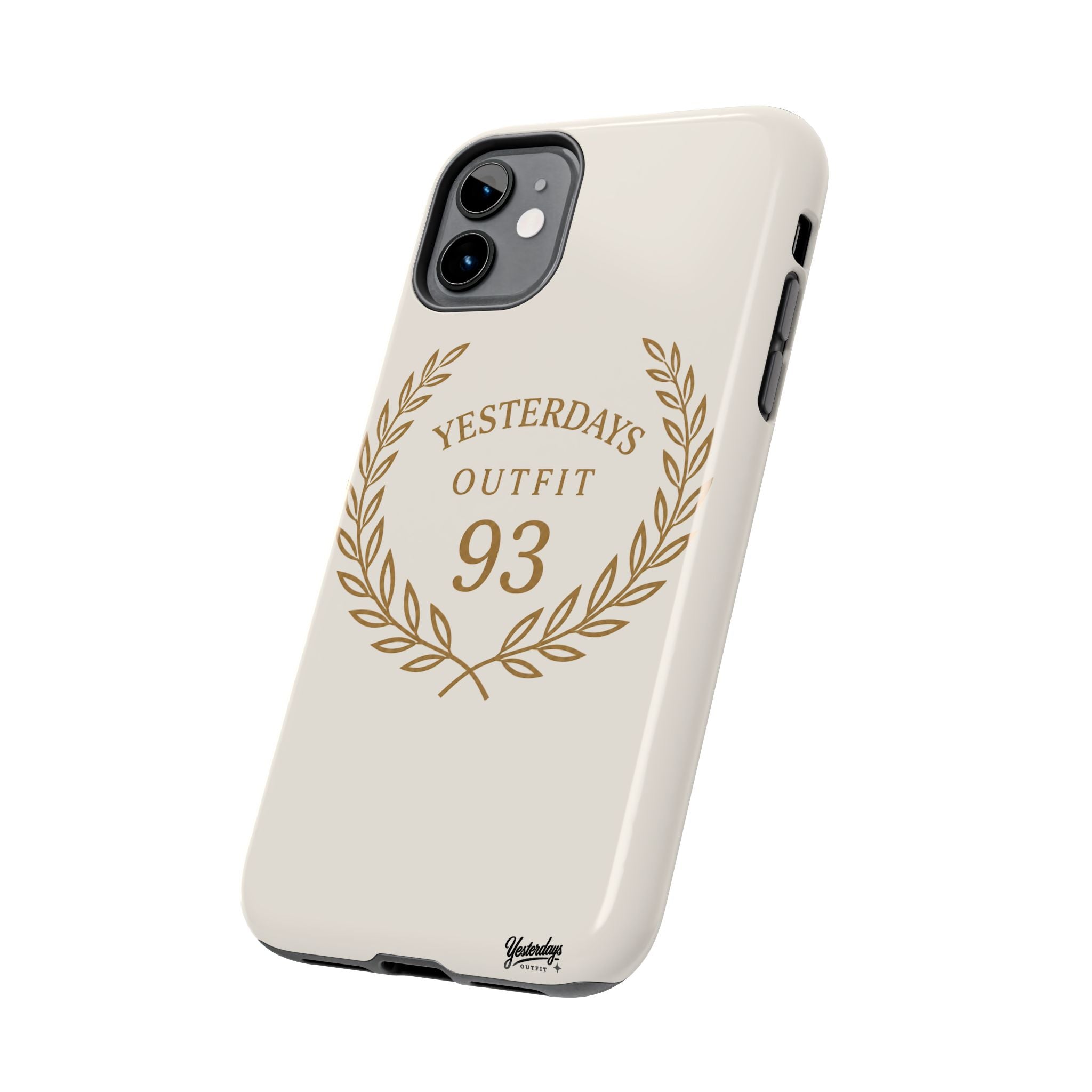 Yesterdays Outfit 93 phone case | laurel wreath vintage number design