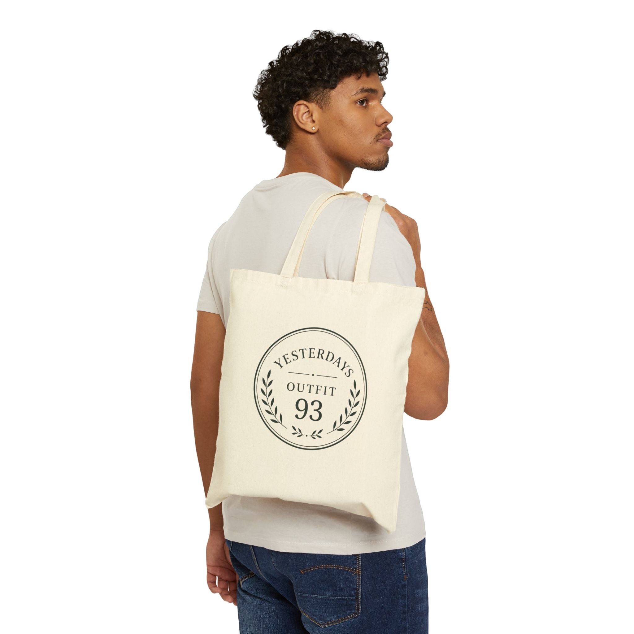 Yesterday’s Outfit 93 Tote | Cotton Canvas Tote Bag, Laurel Wreath Design