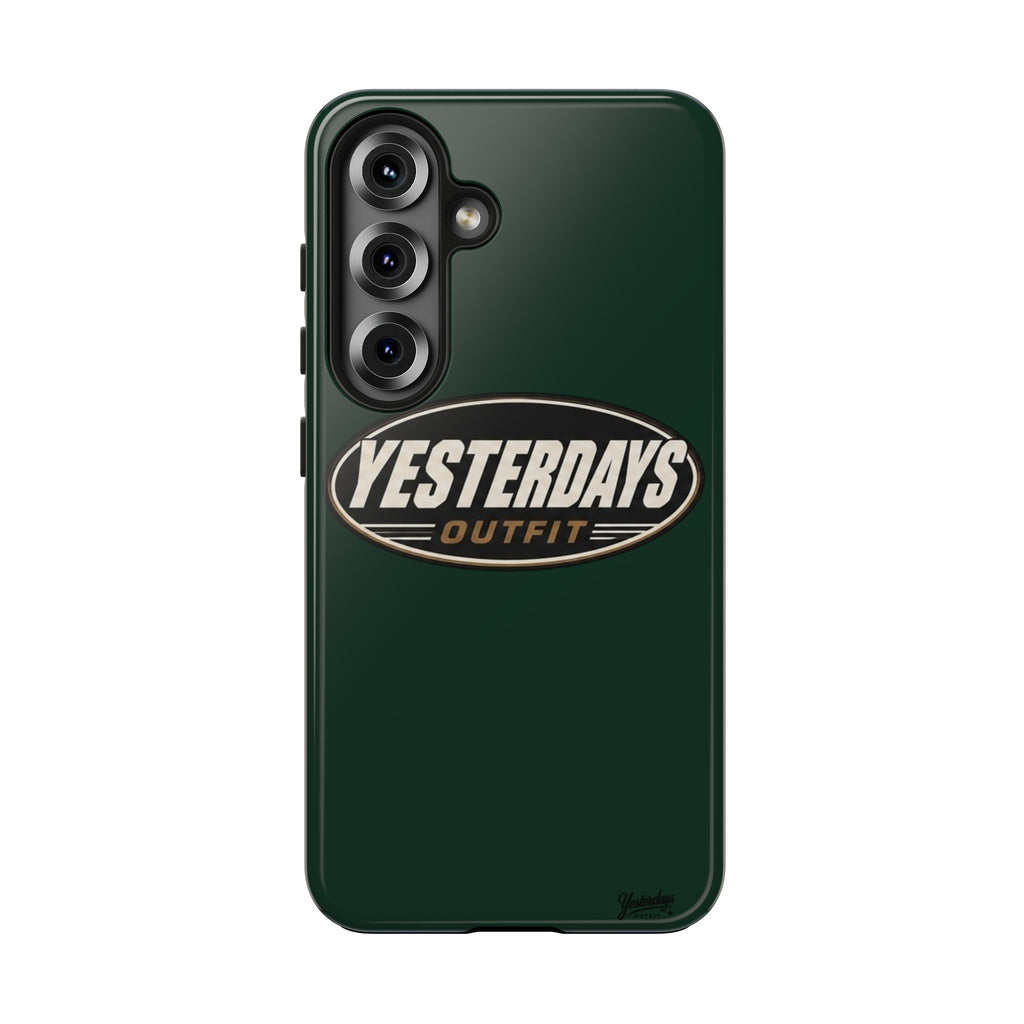Yesterdays Outfit Logo Tough Phone Case | Retro Oval Badge, Dark Green