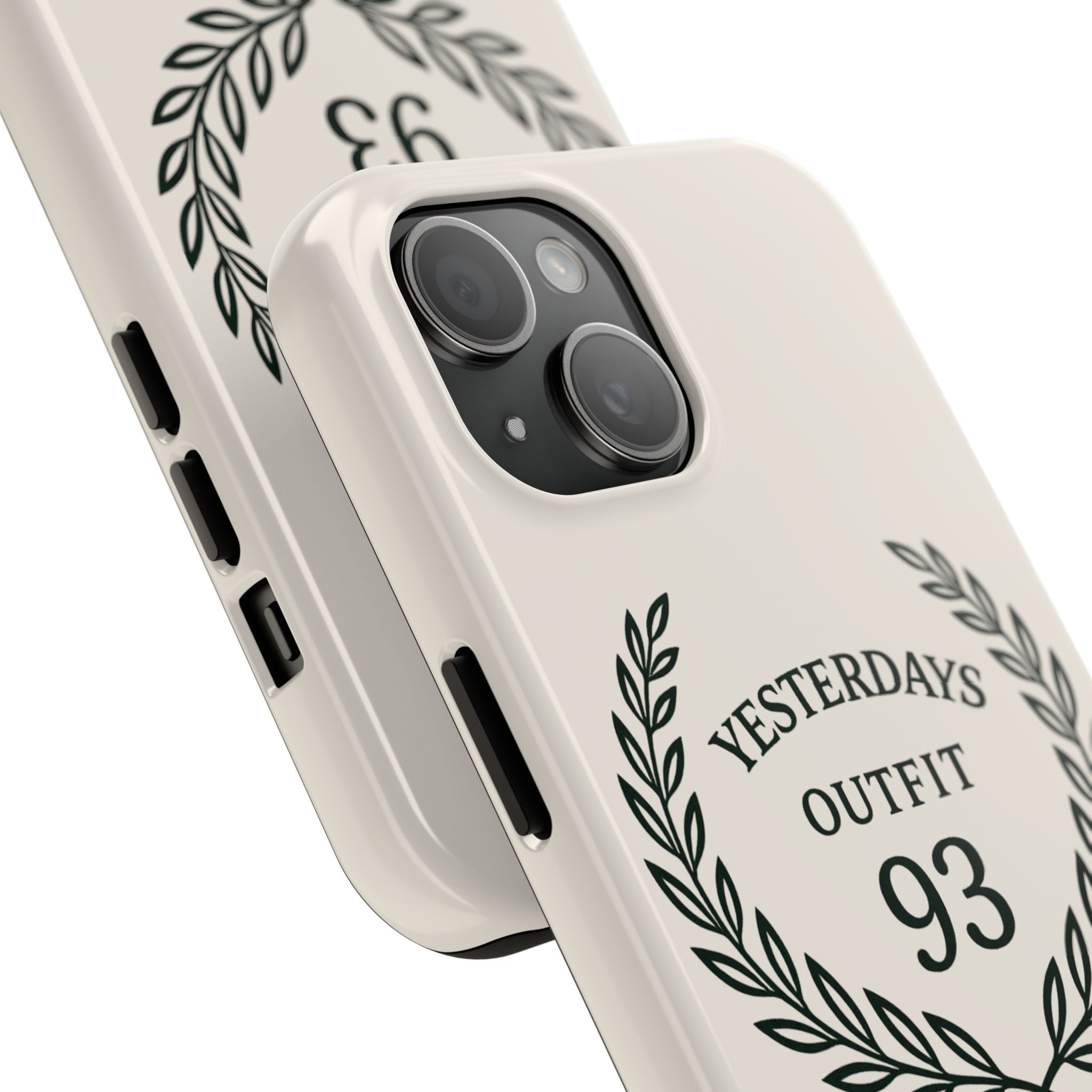 Yesterdays Outfit 93 phone case | laurel wreath graphic