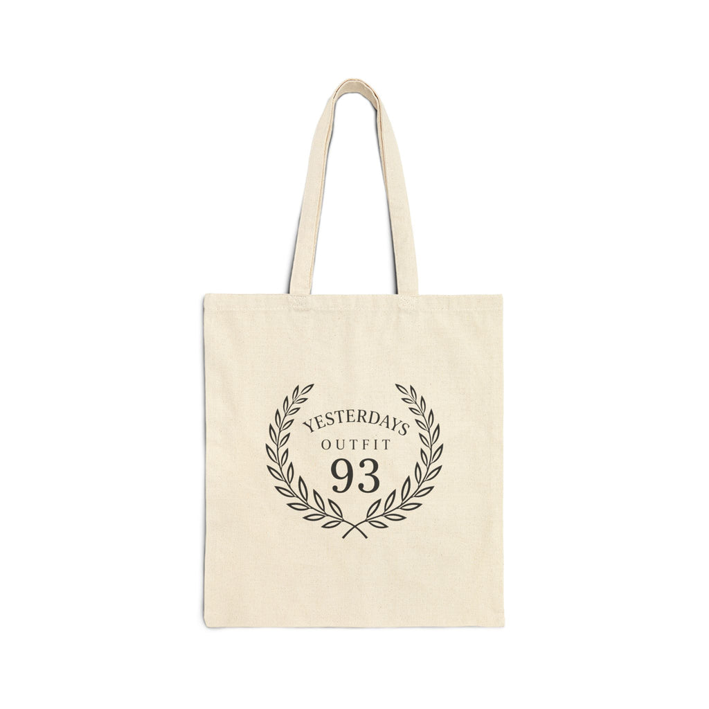 Yesterday’s Outfit 93 Tote | Cotton Canvas Tote Bag, Laurel Wreath Design