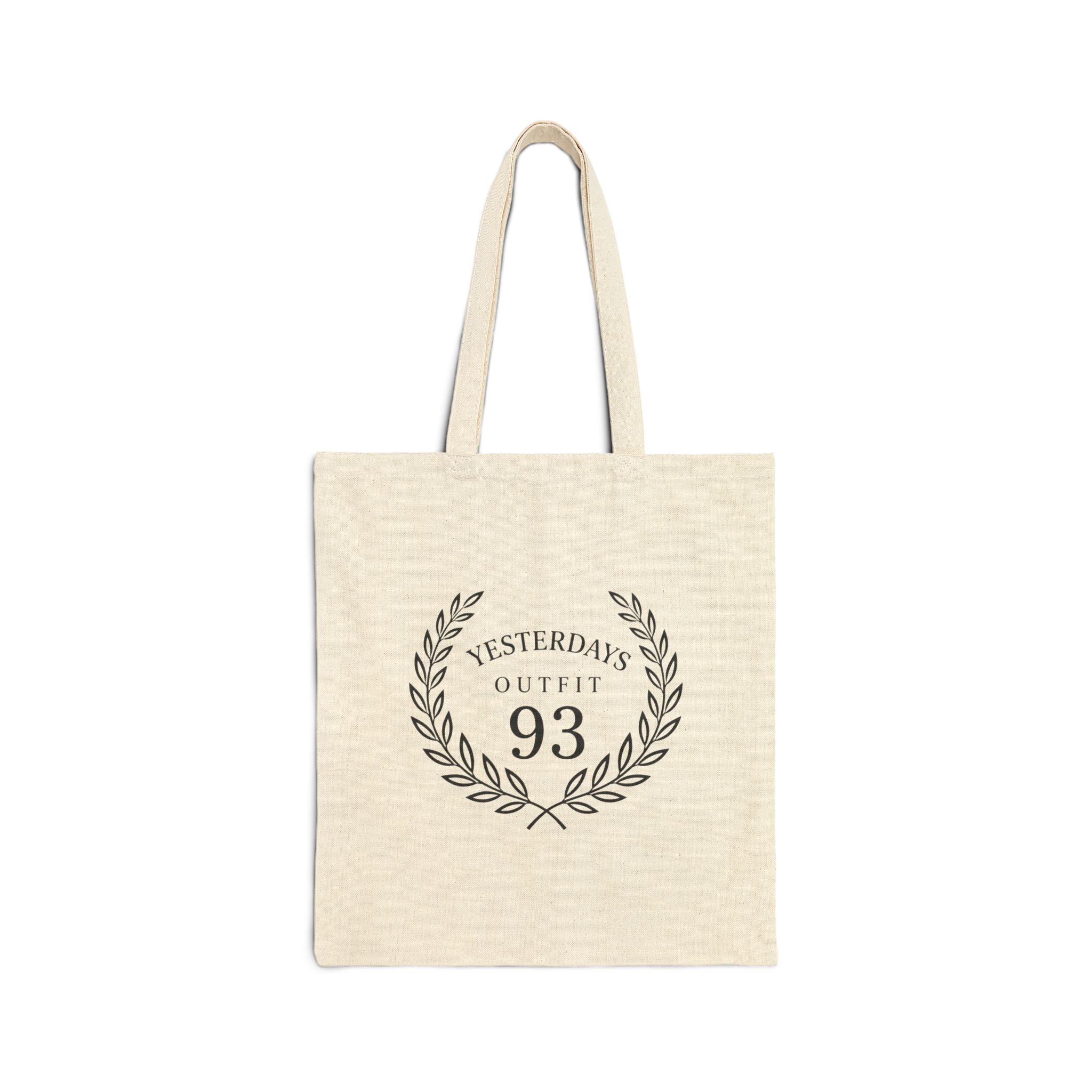 Yesterday’s Outfit 93 Tote | Cotton Canvas Tote Bag, Laurel Wreath Design