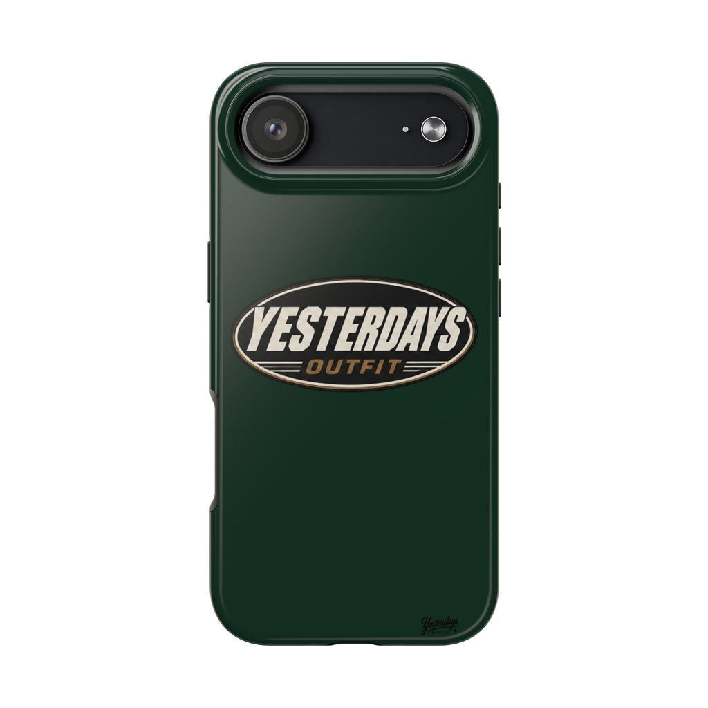Yesterdays Outfit Logo Tough Phone Case | Retro Oval Badge, Dark Green