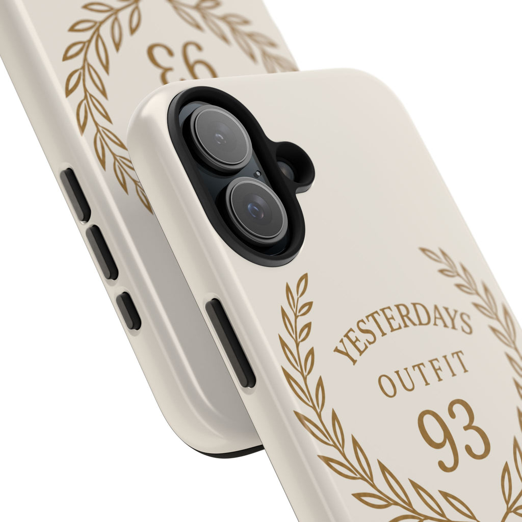 Yesterdays Outfit 93 phone case | laurel wreath vintage number design