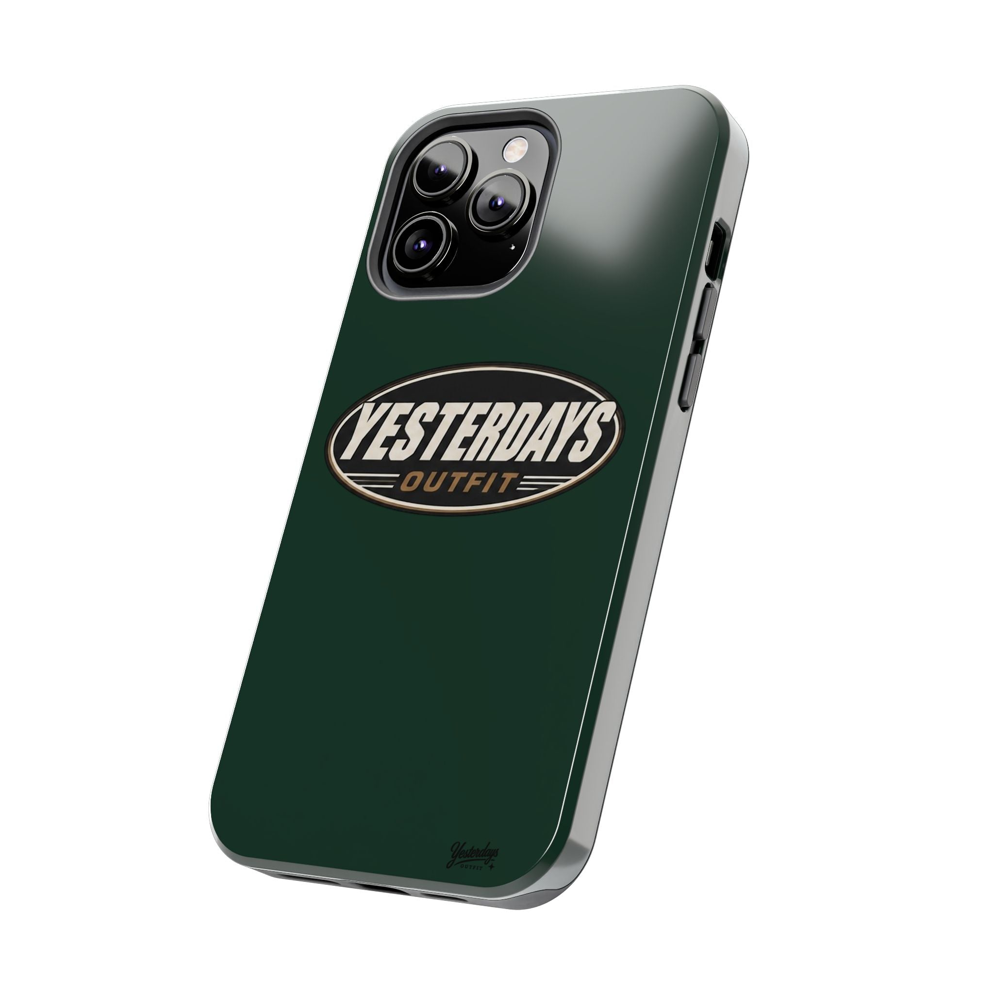 Yesterdays Outfit Logo Tough Phone Case | Retro Oval Badge, Dark Green