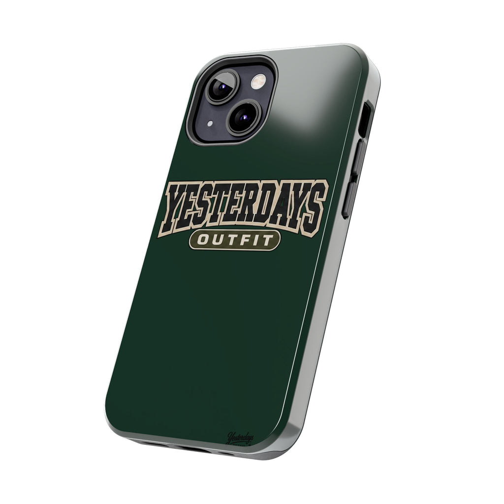 Yesterdays Outfit phone case | Retro collegiate logo, tough protective case