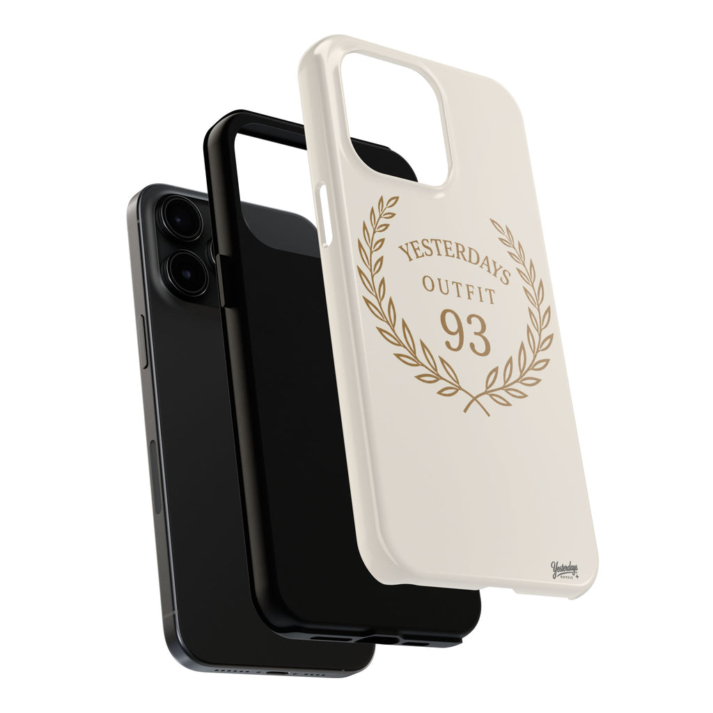 Yesterdays Outfit 93 phone case | laurel wreath vintage number design