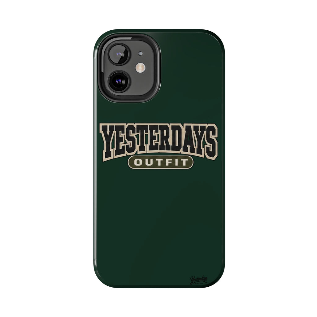 Yesterdays Outfit phone case | Retro collegiate logo, tough protective case
