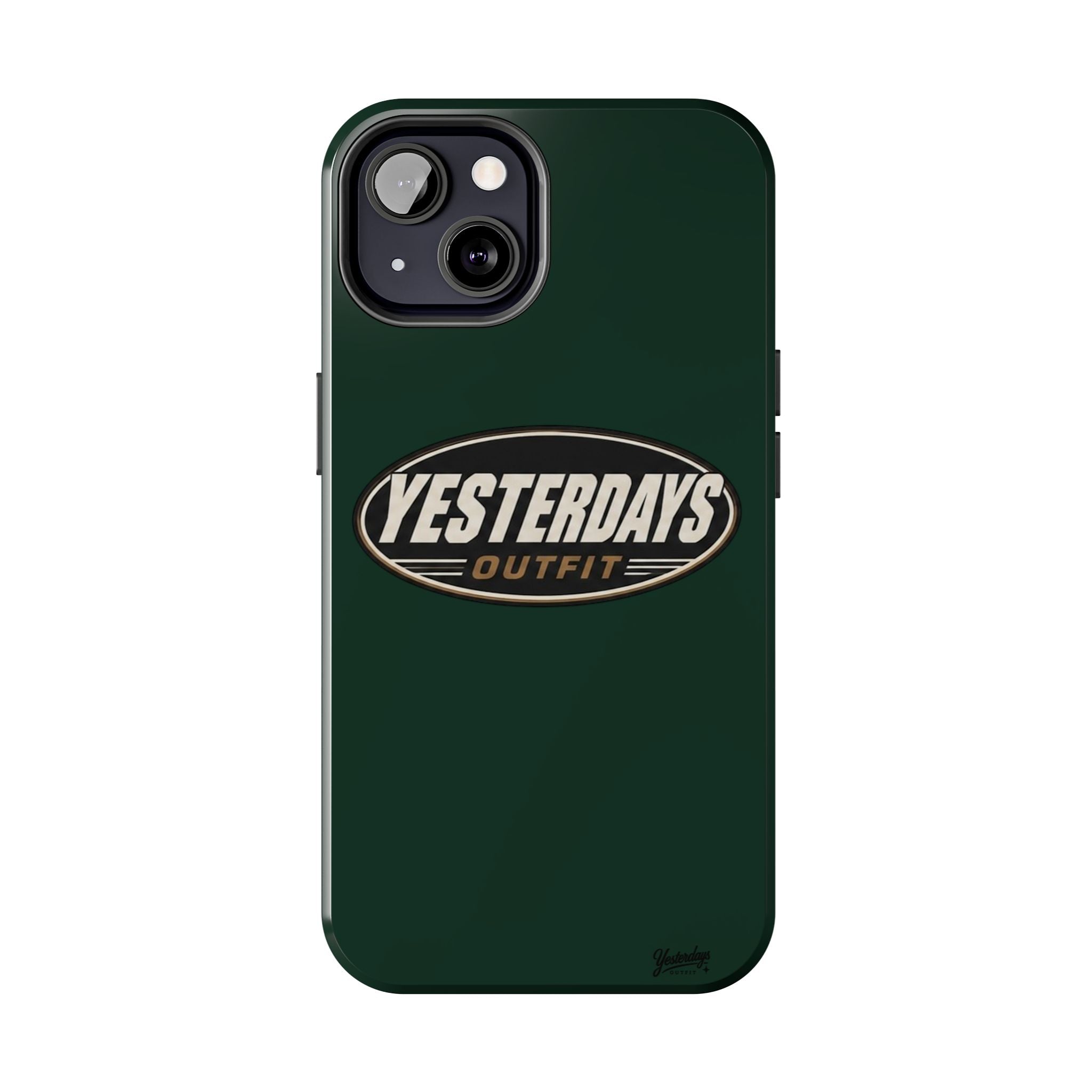 Yesterdays Outfit Logo Tough Phone Case | Retro Oval Badge, Dark Green