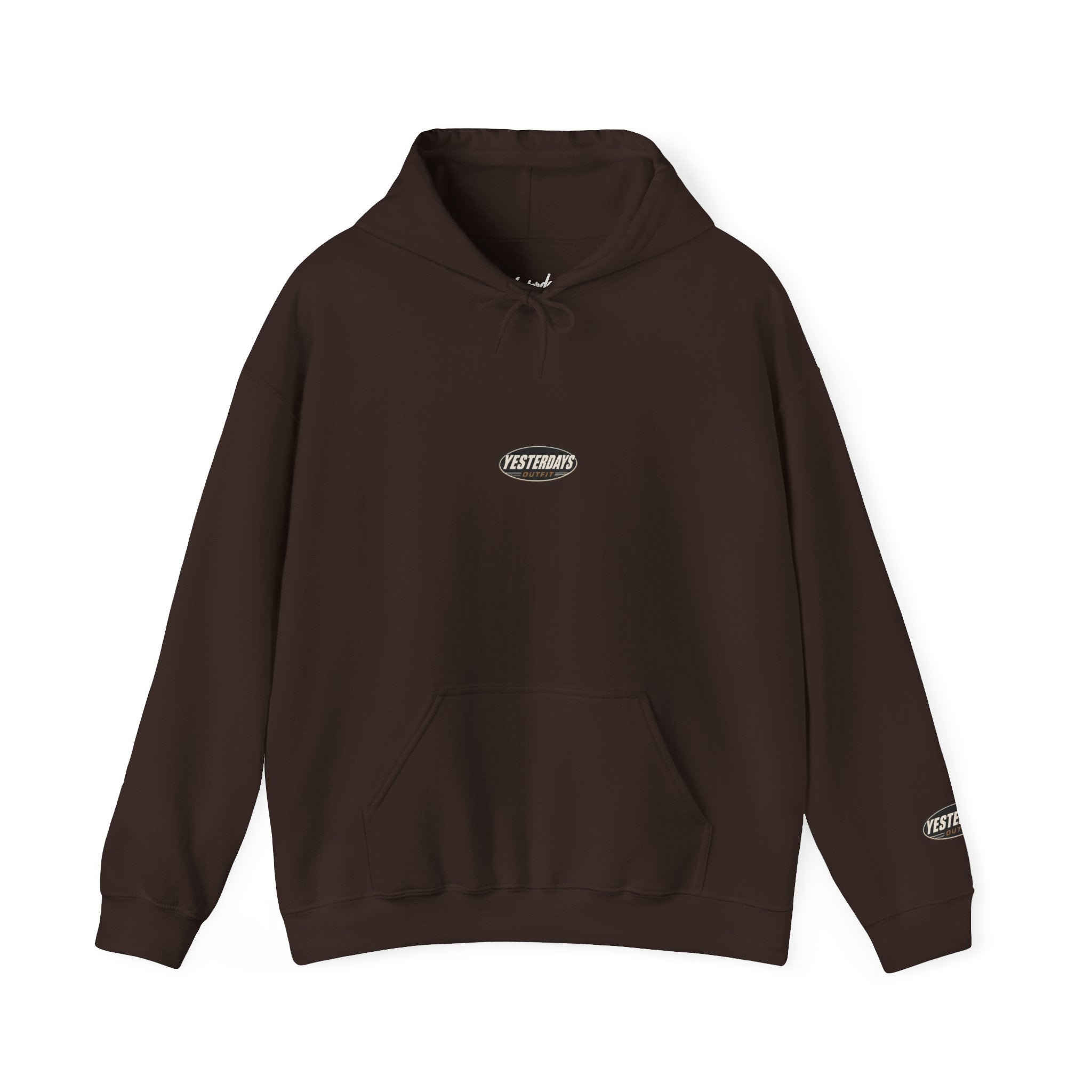 Small Oval Logo Hoodie | Minimal Graphic Front and Sleeve