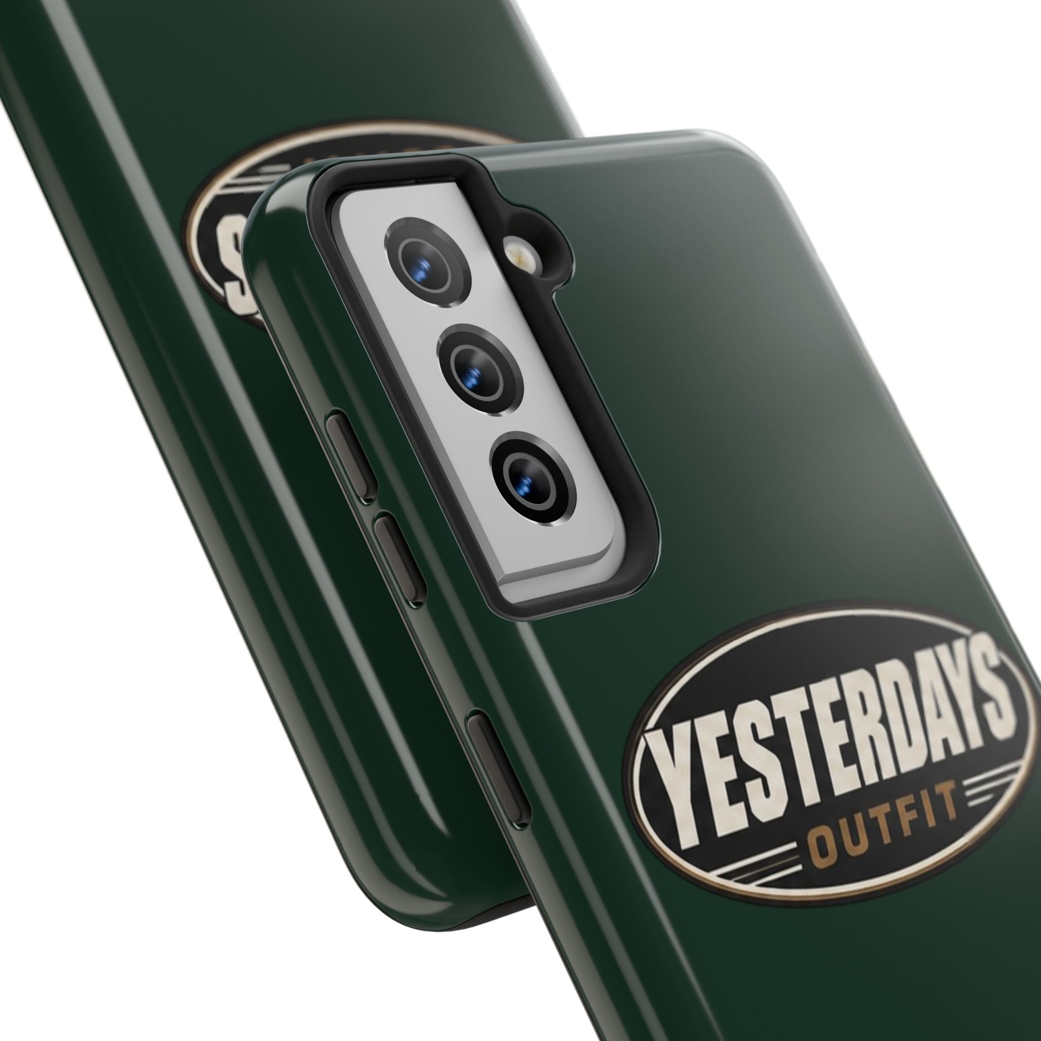Yesterdays Outfit Logo Tough Phone Case | Retro Oval Badge, Dark Green
