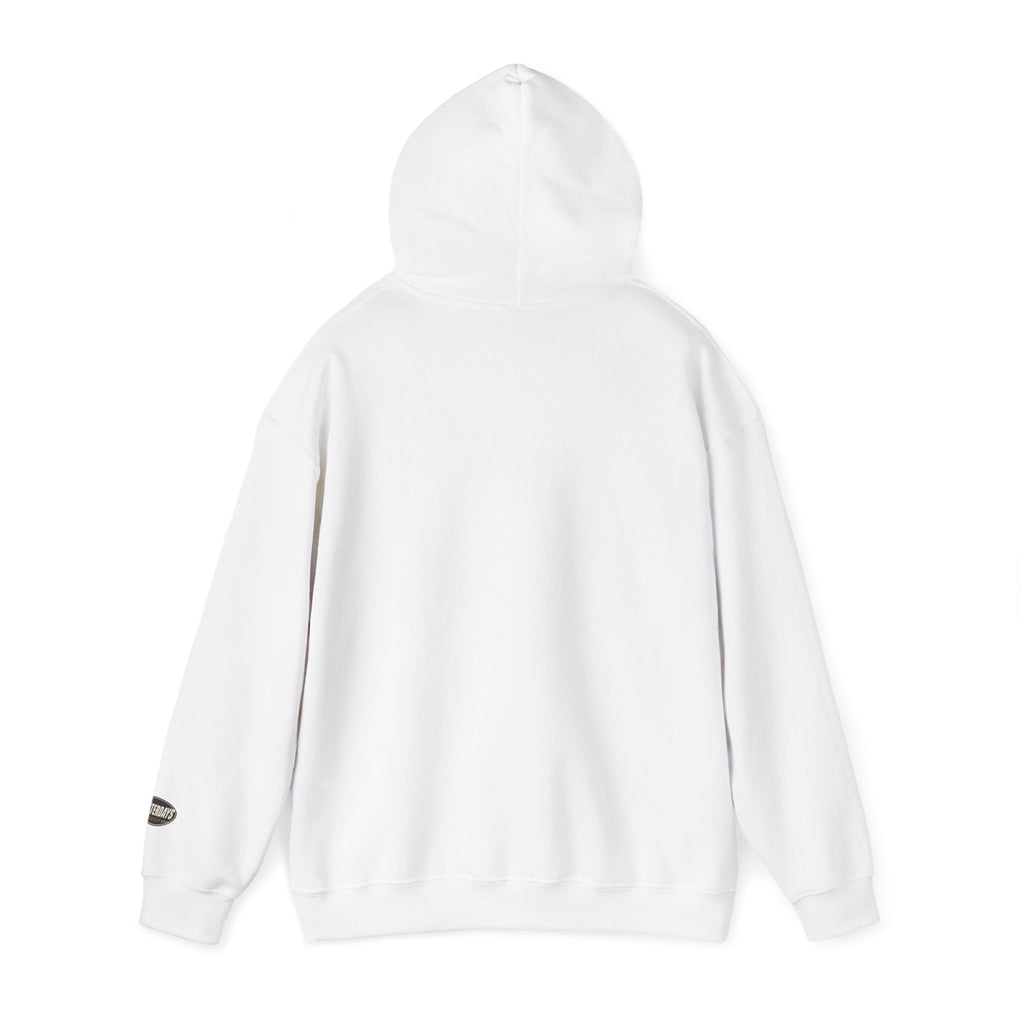 Small Oval Logo Hoodie | Minimal Graphic Front and Sleeve