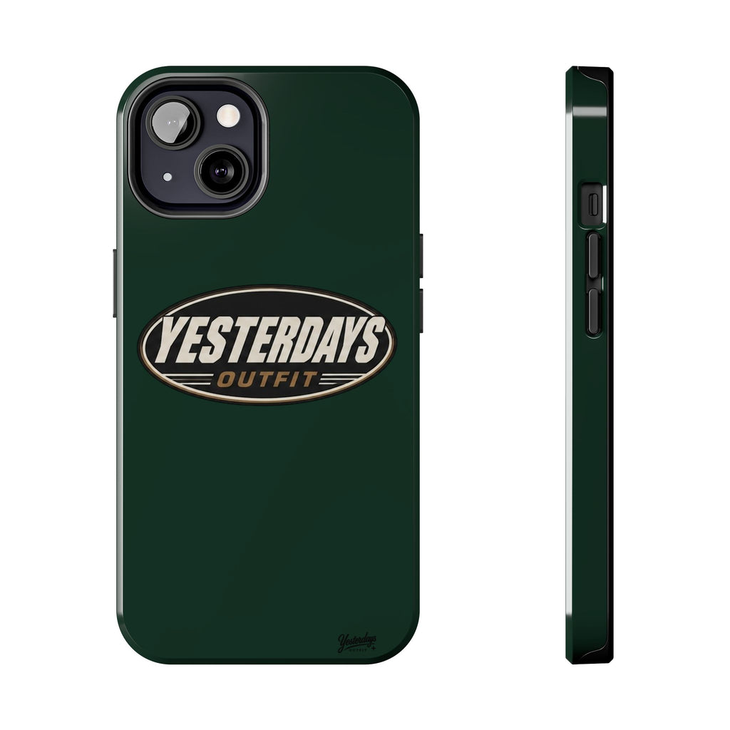 Yesterdays Outfit Logo Tough Phone Case | Retro Oval Badge, Dark Green