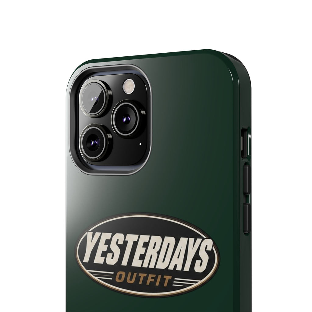 Yesterdays Outfit Logo Tough Phone Case | Retro Oval Badge, Dark Green