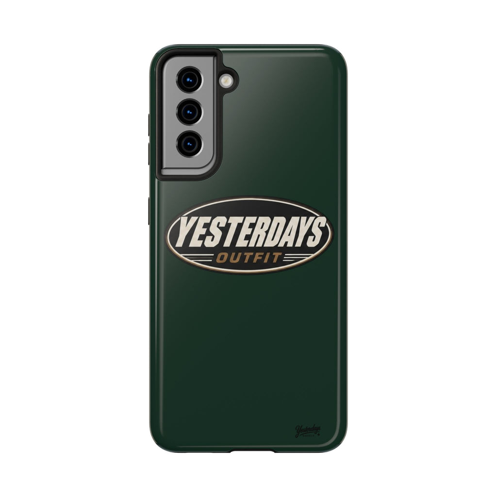 Yesterdays Outfit Logo Tough Phone Case | Retro Oval Badge, Dark Green