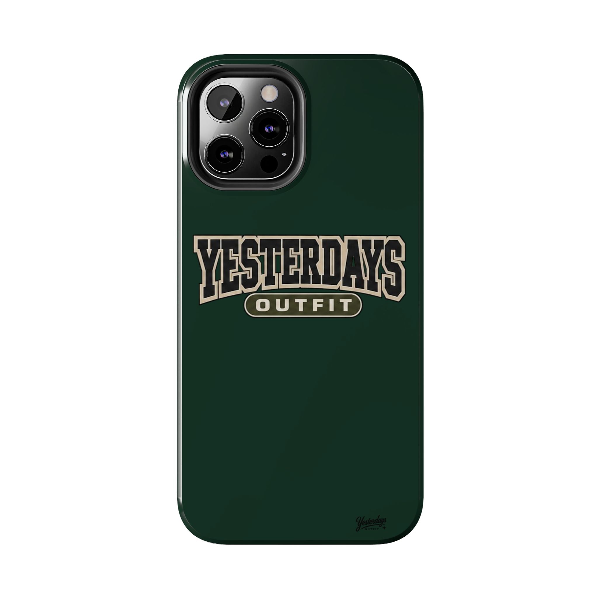 Yesterdays Outfit phone case | Retro collegiate logo, tough protective case