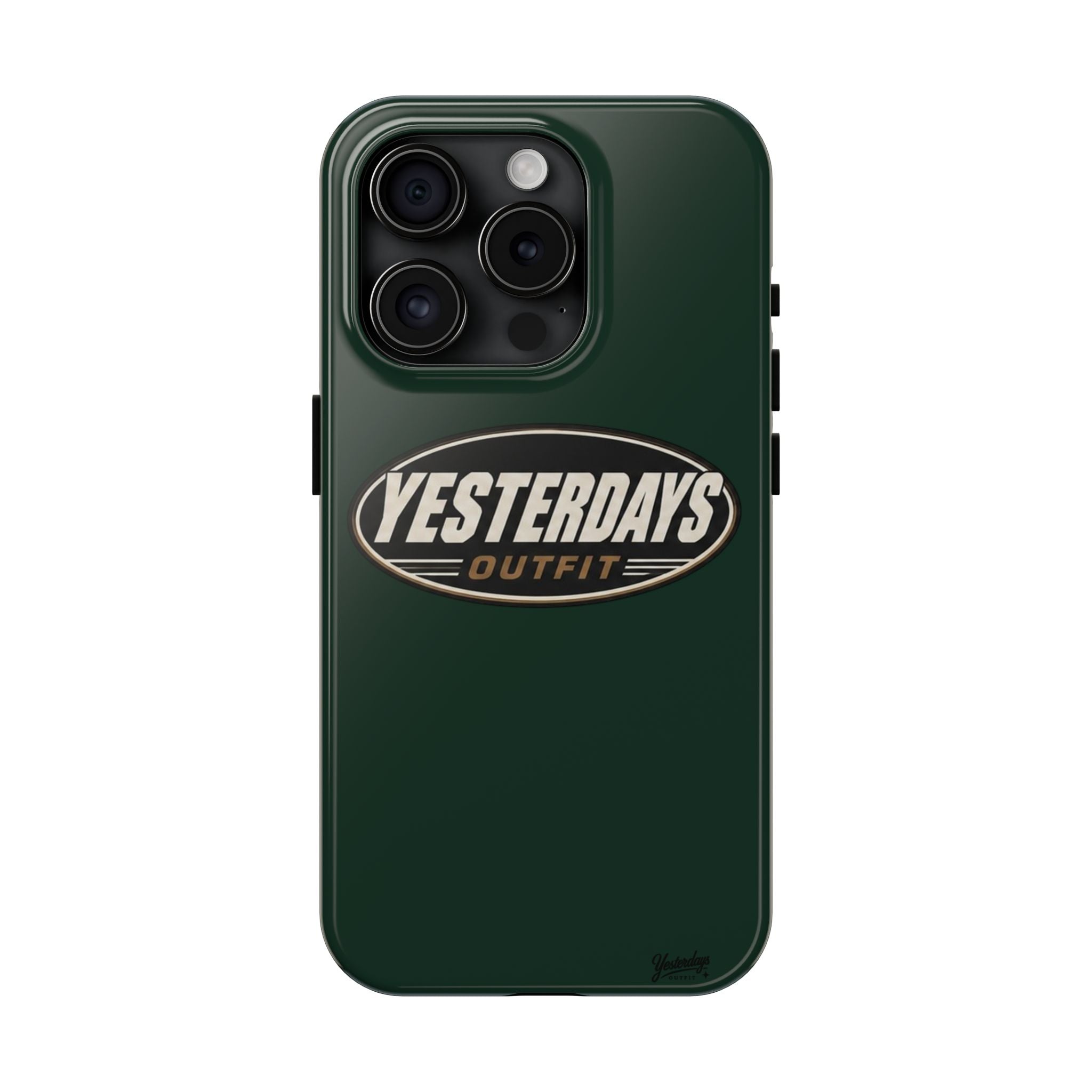 Yesterdays Outfit Logo Tough Phone Case | Retro Oval Badge, Dark Green