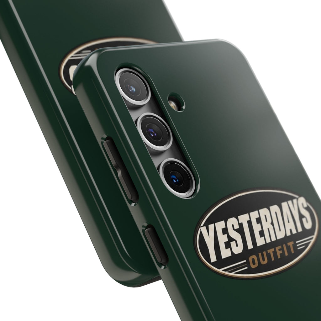 Yesterdays Outfit Logo Tough Phone Case | Retro Oval Badge, Dark Green