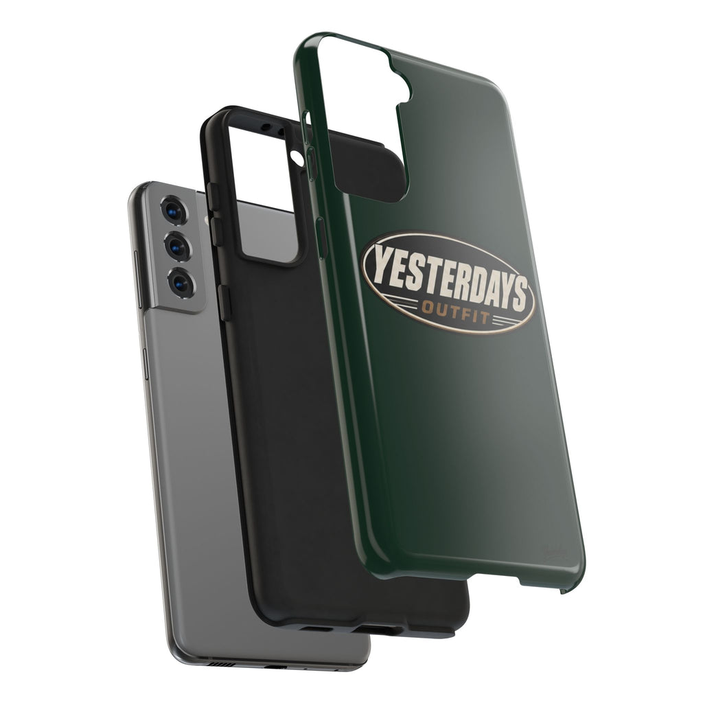 Yesterdays Outfit Logo Tough Phone Case | Retro Oval Badge, Dark Green