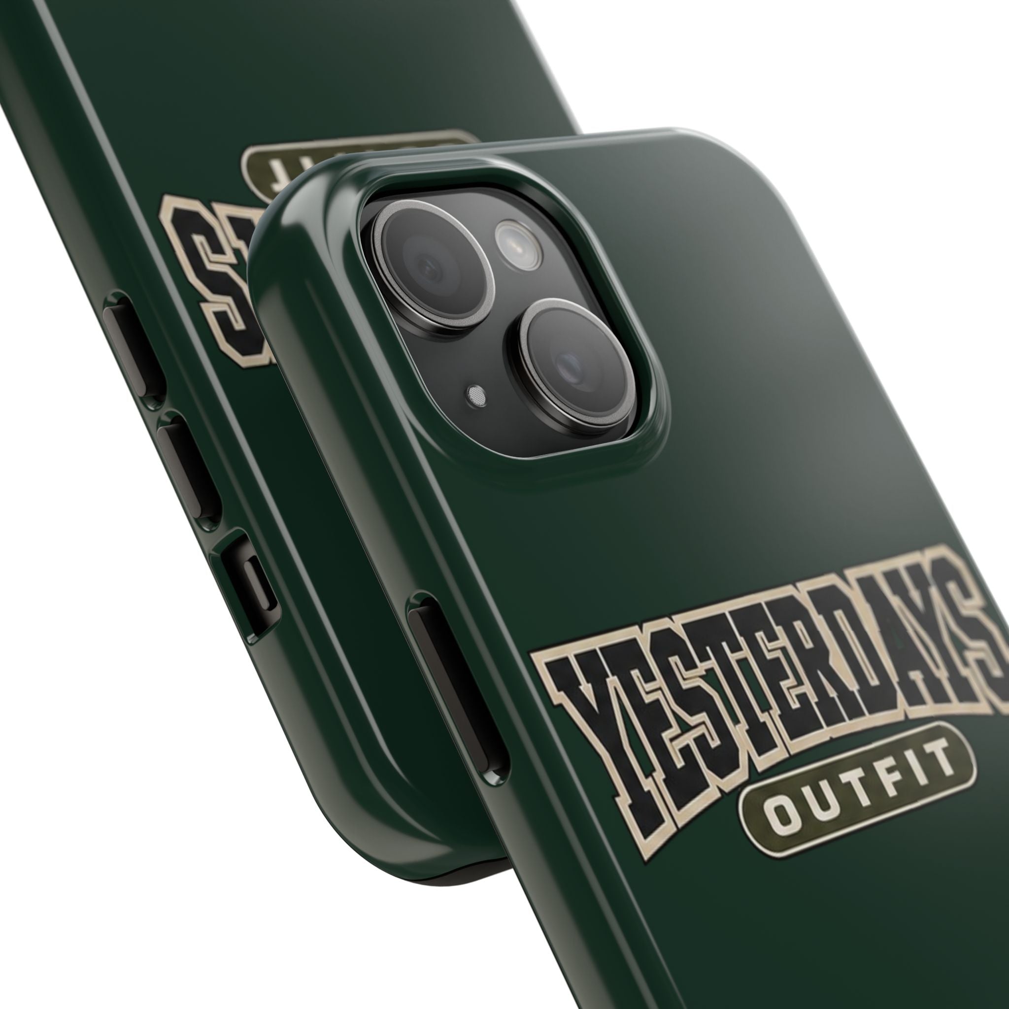Yesterdays Outfit phone case | Retro collegiate logo, tough protective case