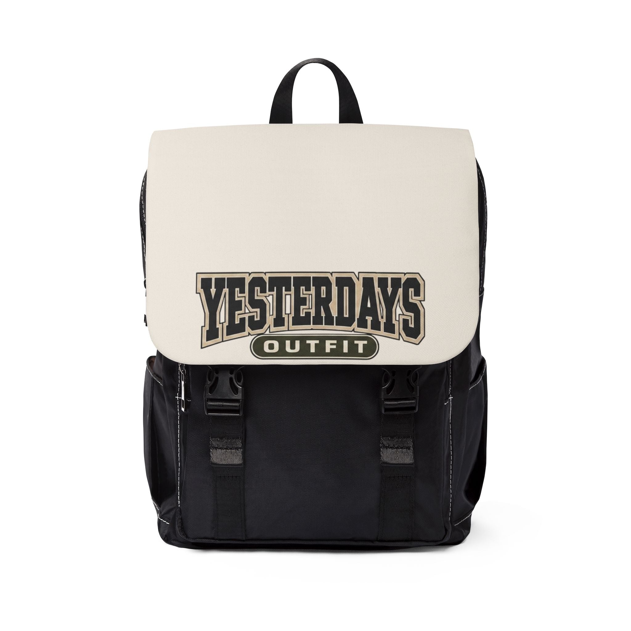 Yesterdays Outfit Graphic Backpack | Canvas Flap School Bag