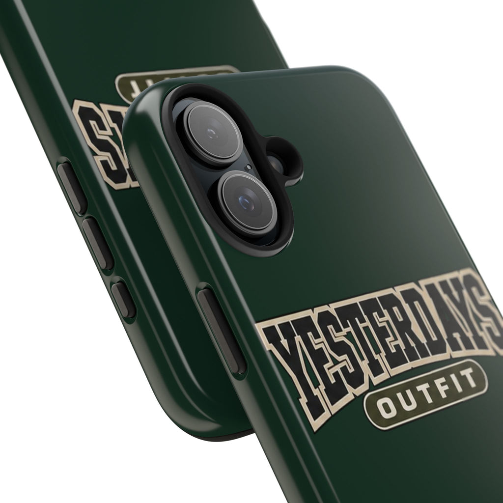 Yesterdays Outfit phone case | Retro collegiate logo, tough protective case