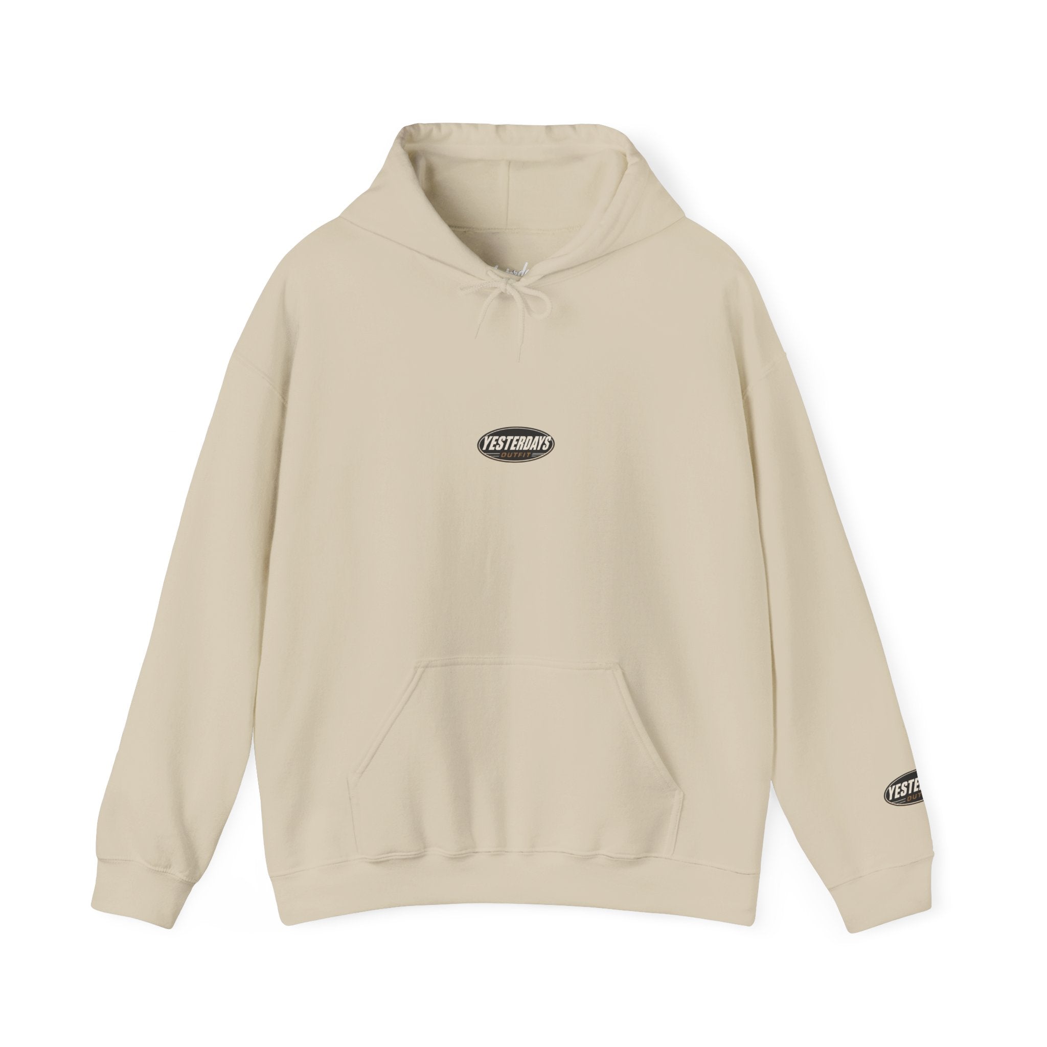 Small Oval Logo Hoodie | Minimal Graphic Front and Sleeve