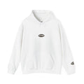 Small Oval Logo Hoodie | Minimal Graphic Front and Sleeve