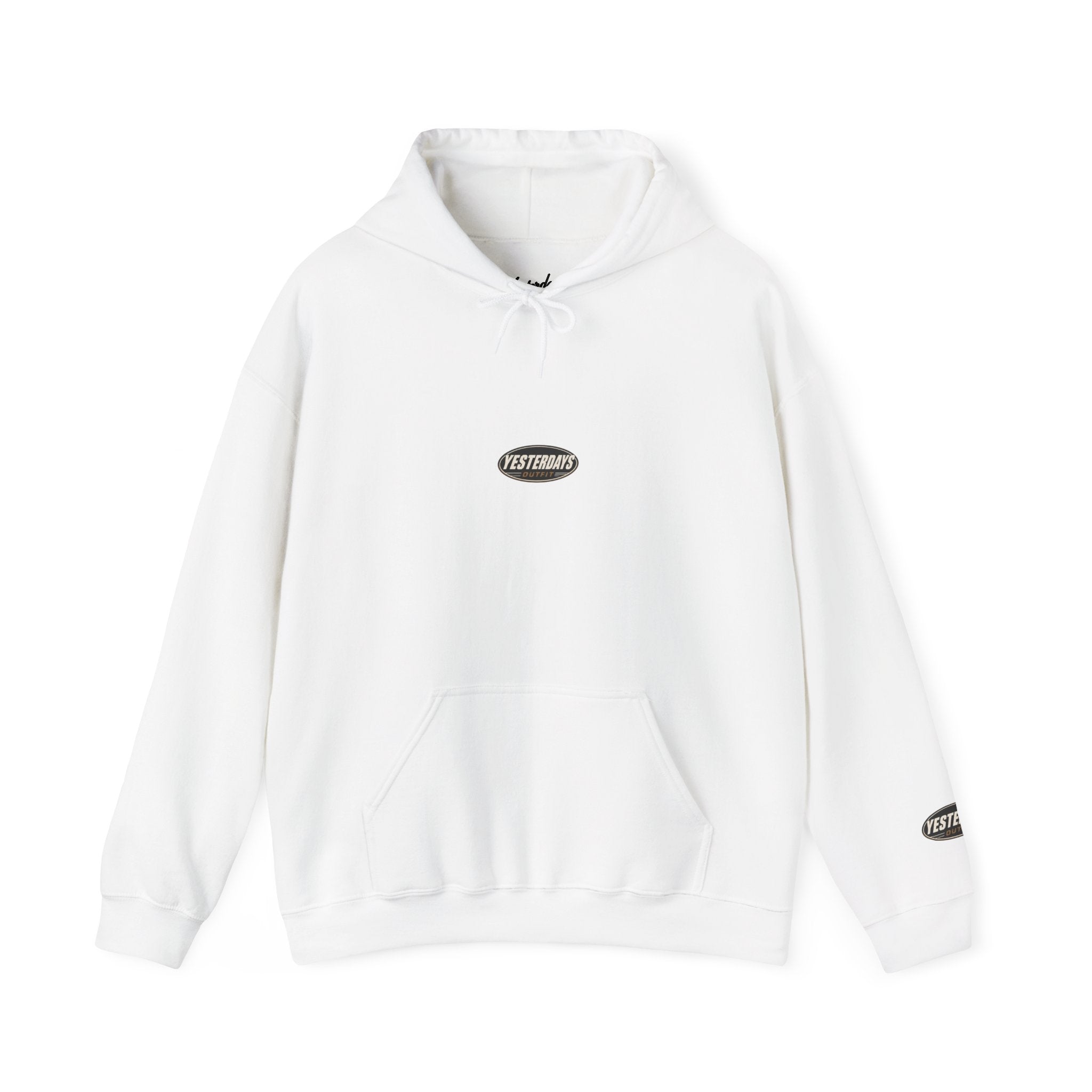 Small Oval Logo Hoodie | Minimal Graphic Front and Sleeve